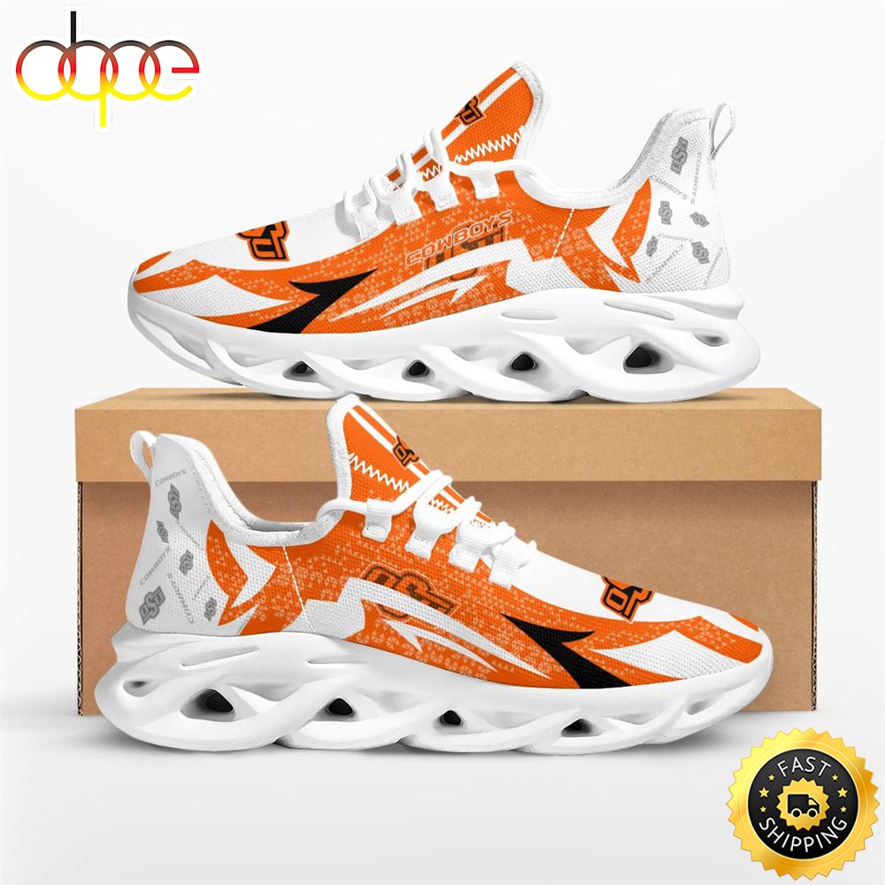 Sportswearmerch Oklahoma State Cowboys NCAA Symbol Geometric Pattern Max Soul Shoes Sneakers For Men And Women