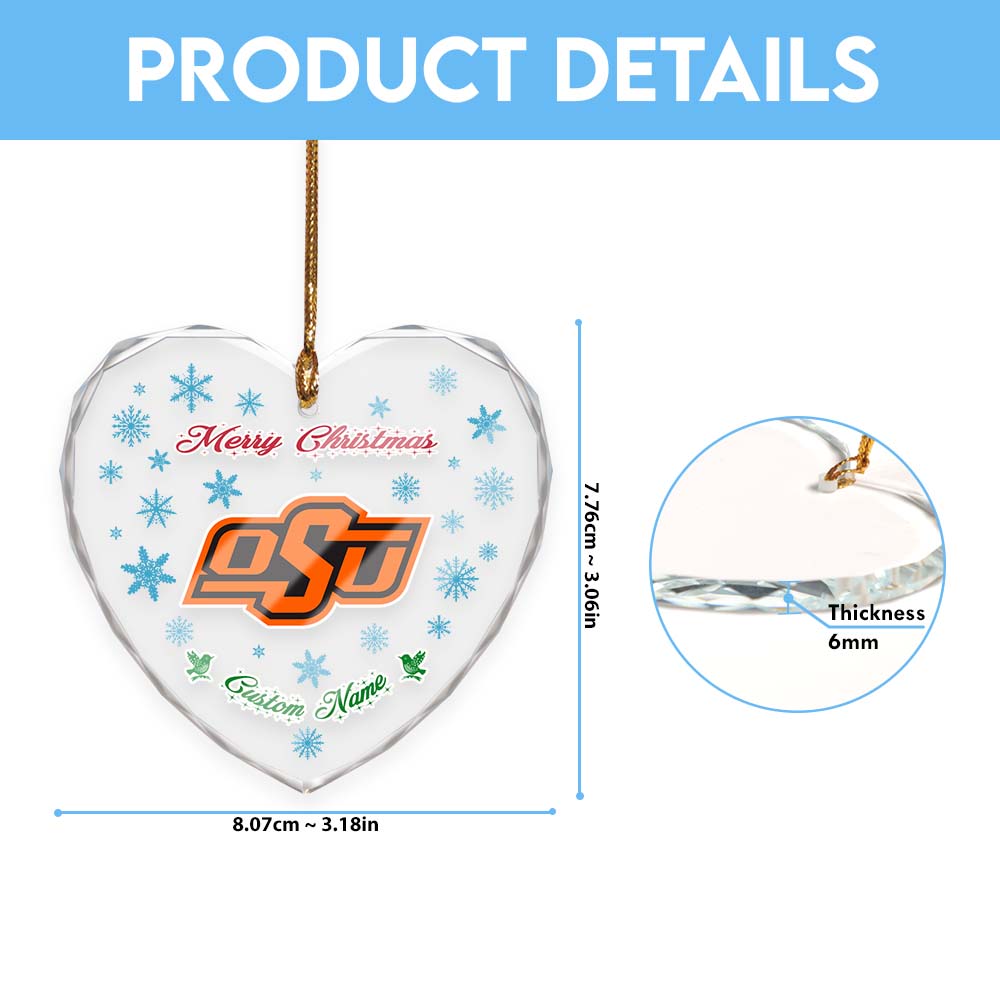 Sportswearmerch Oklahoma State Cowboys NCAA x Christmas Glass Ornament Gift For Fans