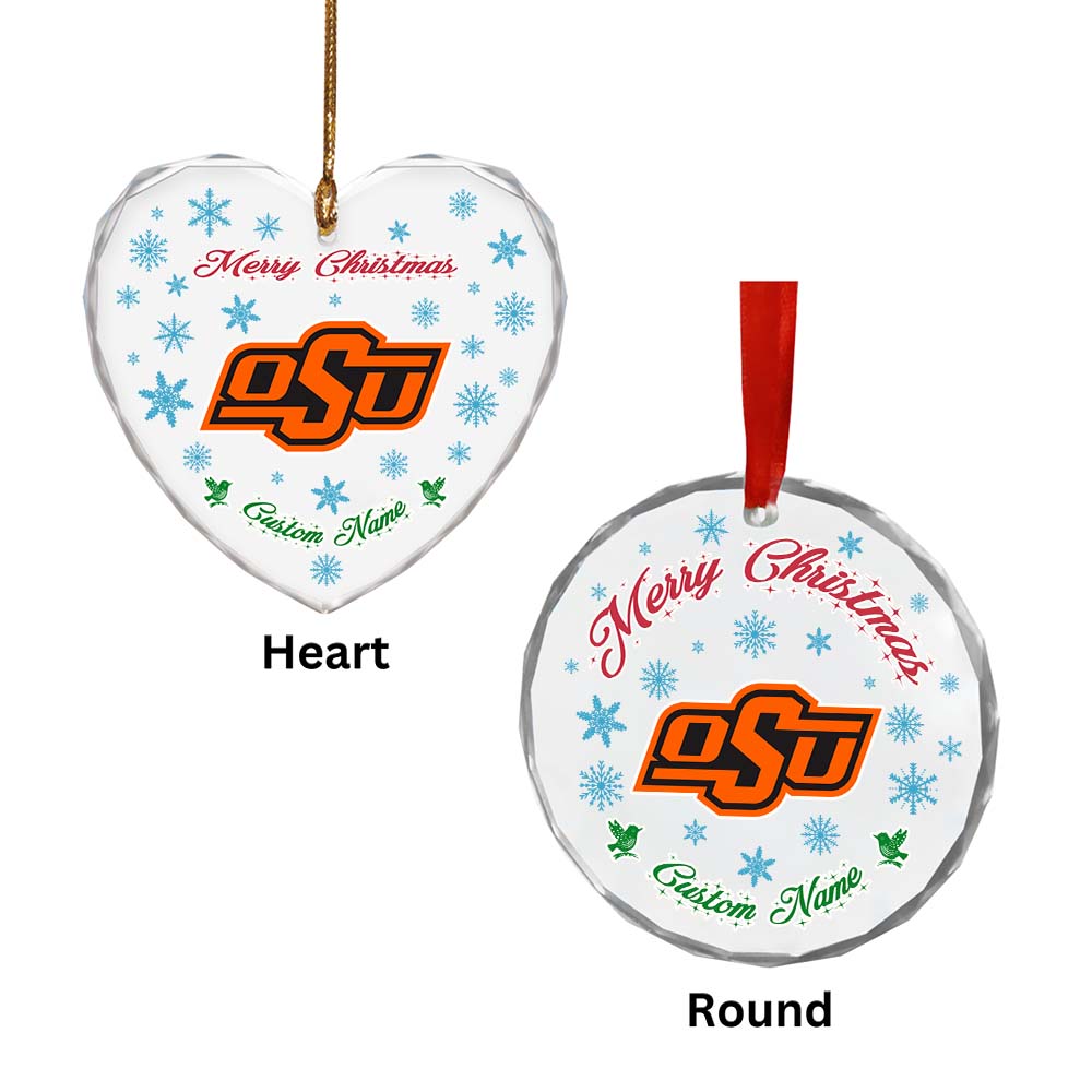 Sportswearmerch Oklahoma State Cowboys NCAA x Christmas Glass Ornament Gift For Fans