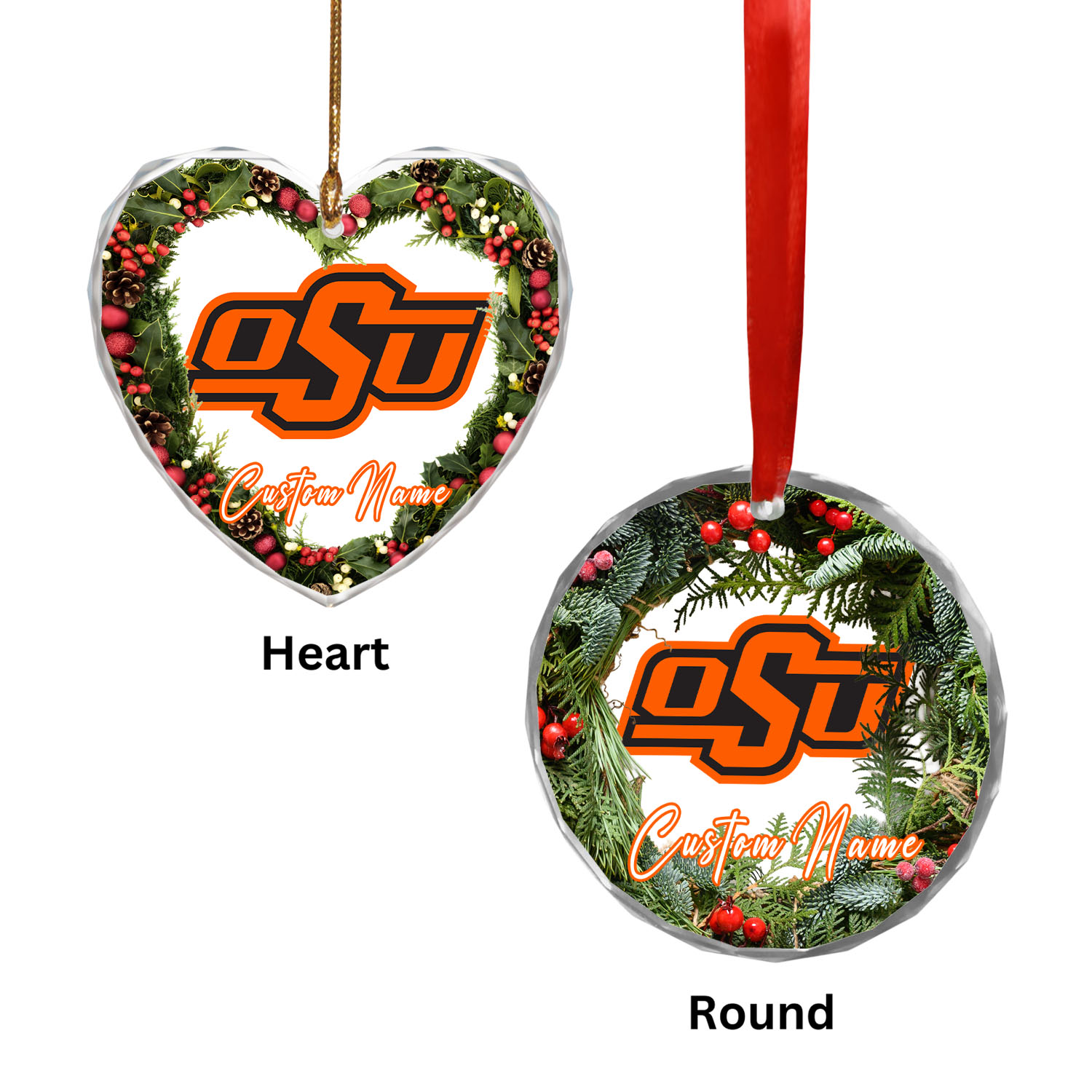 Sportswearmerch Oklahoma State Cowboys NCAA x Christmas Glass Ornament Gift For Fans