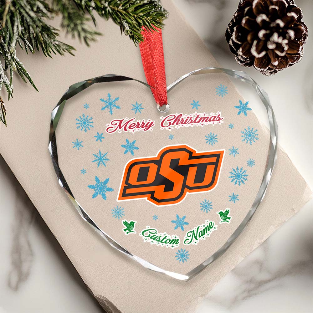 Sportswearmerch Oklahoma State Cowboys NCAA x Christmas Glass Ornament Gift For Fans