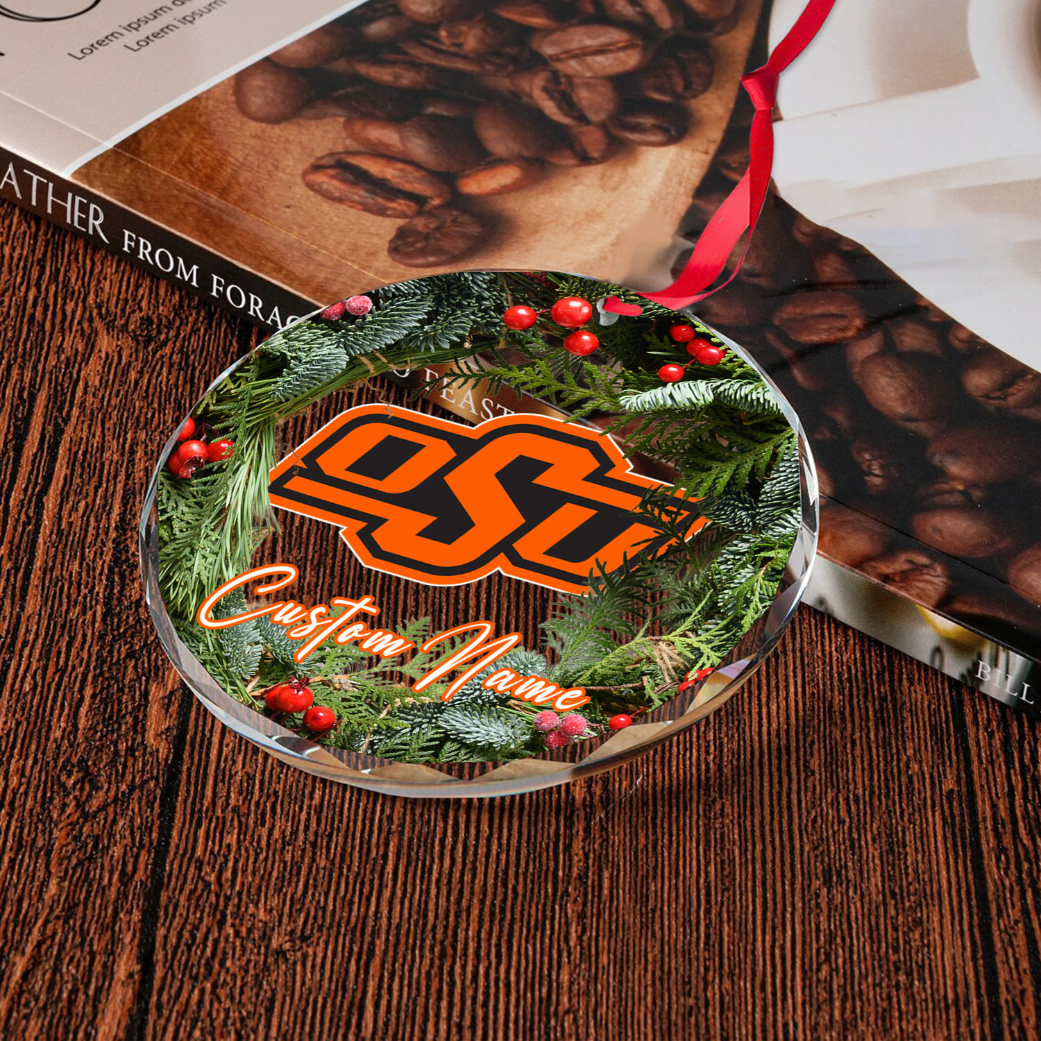 Sportswearmerch Oklahoma State Cowboys NCAA x Christmas Glass Ornament Gift For Fans