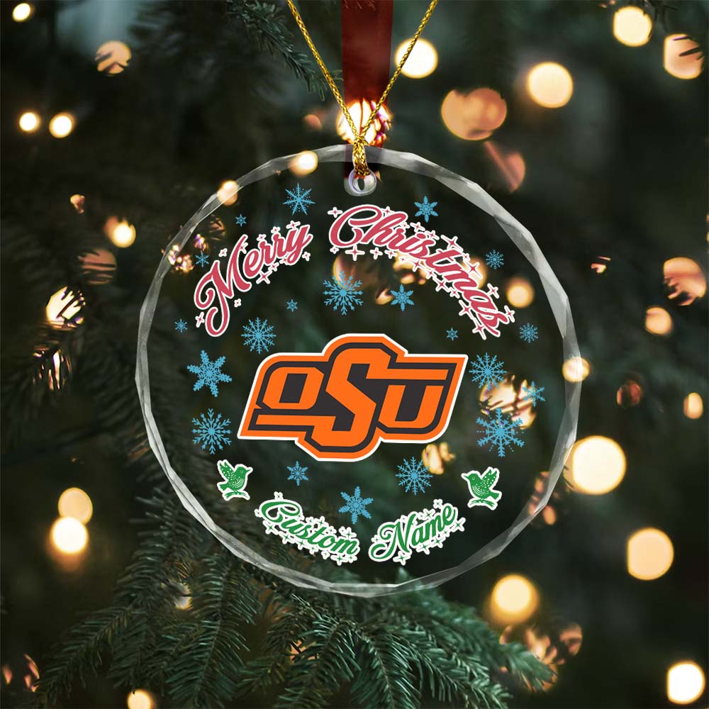 Sportswearmerch Oklahoma State Cowboys NCAA x Christmas Glass Ornament Gift For Fans