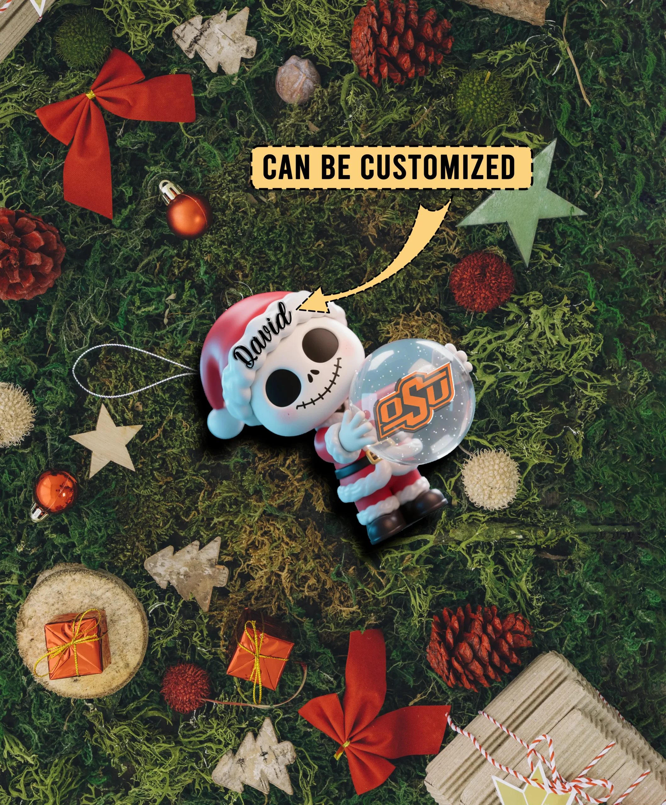 Sportswearmerch Oklahoma State Cowboys NCAA x The Nightmare Before Christmas Acrylic Ornament Gift For Fans