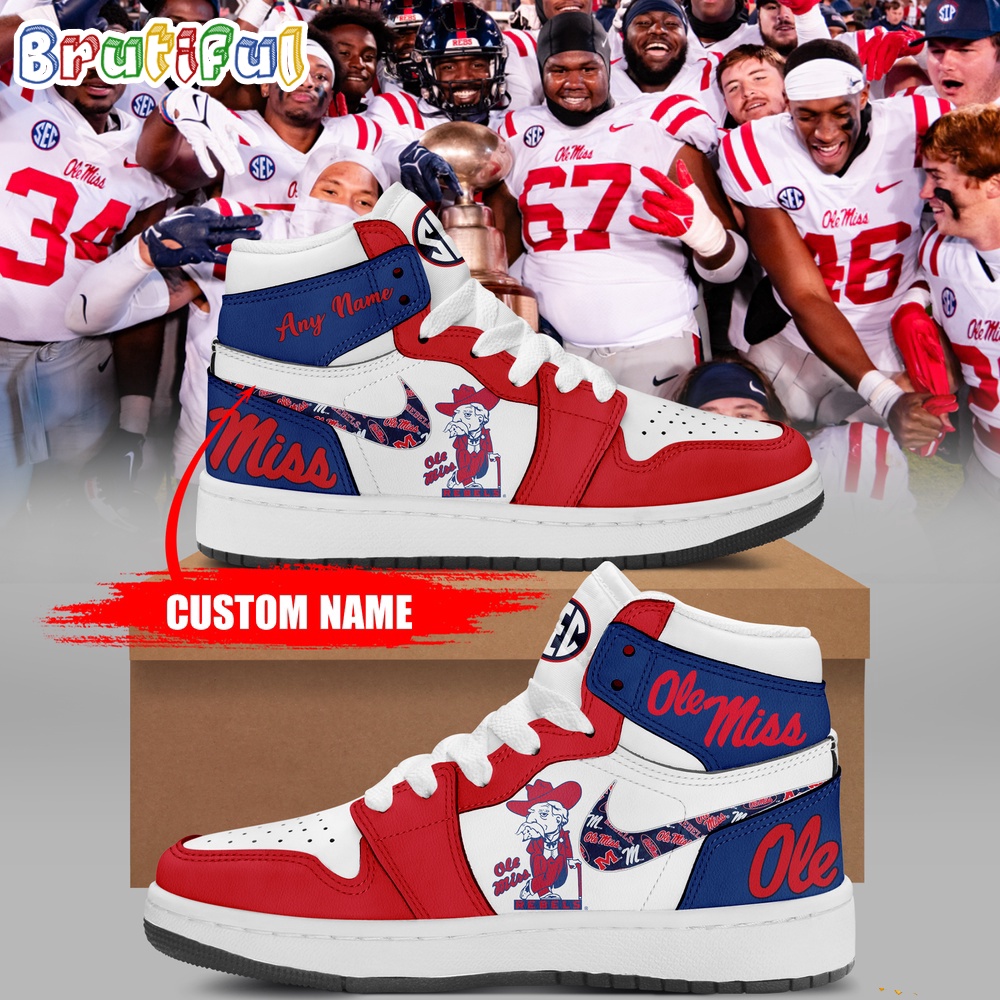 Sportswearmerch Ole Miss Rebels NCAA AJ1 High Sneakers Shoes For Men And Women