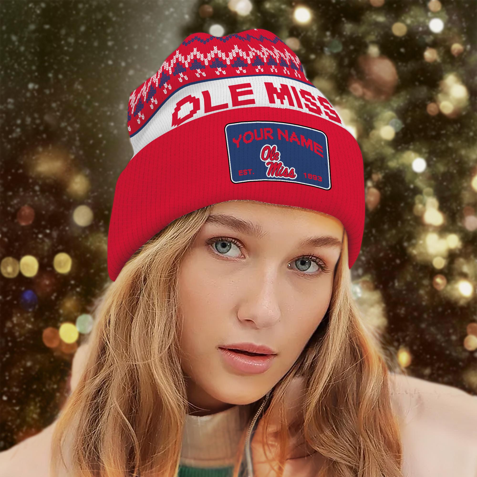 Sportswearmerch Ole Miss Rebels NCAA Christmas Beanie Hat For Fan