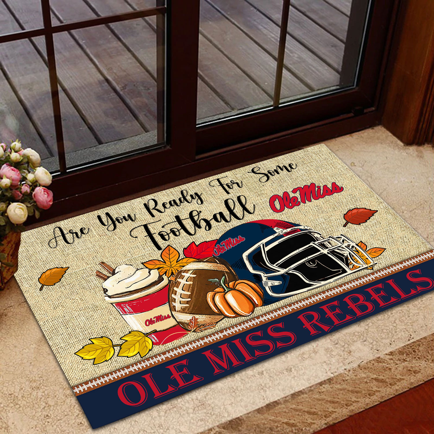 Sportswearmerch Ole Miss Rebels NCAA Fall Football Custom Doormat For Fan