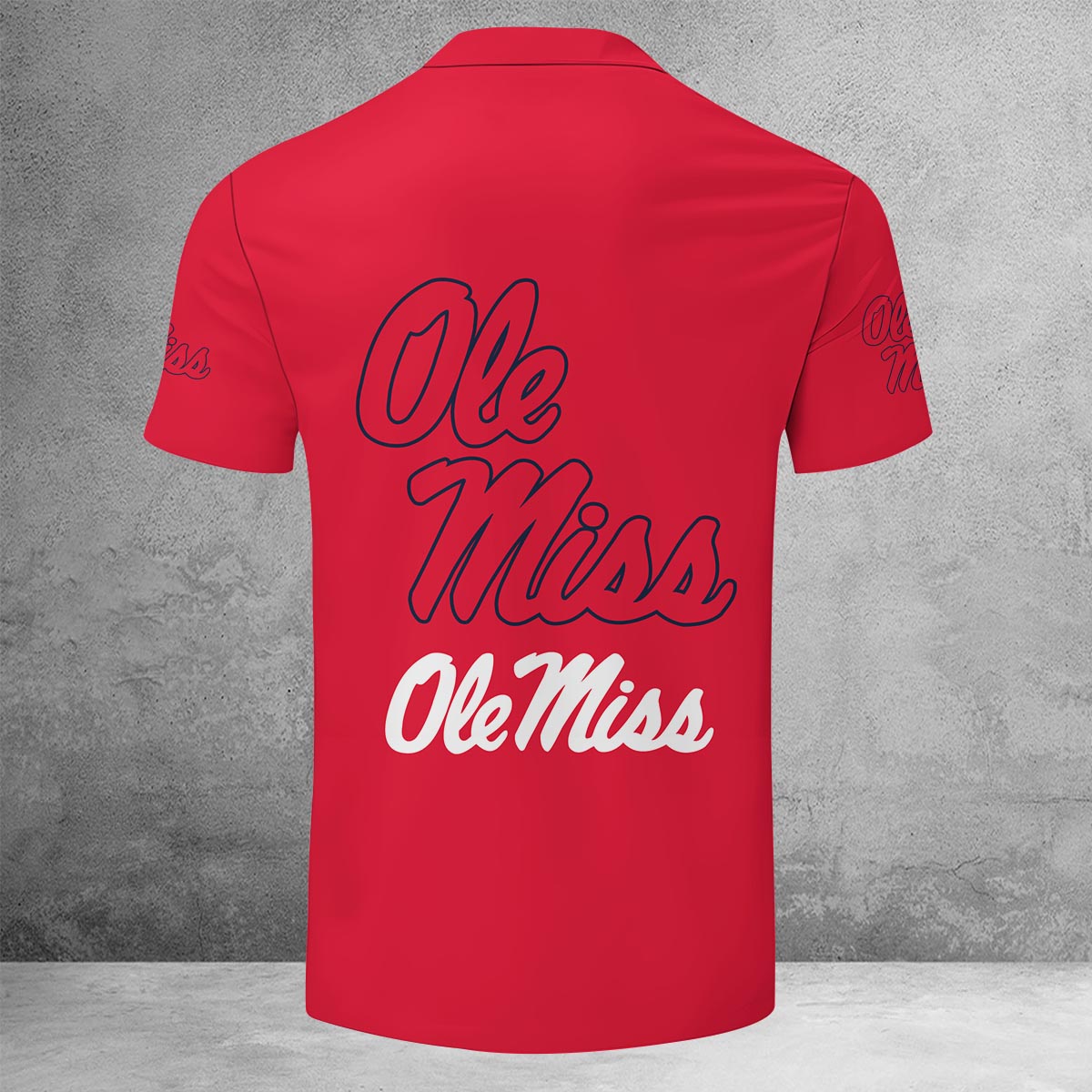 Sportswearmerch Ole Miss Rebels NCAA Lapel Zip Polo Shirt For Fan