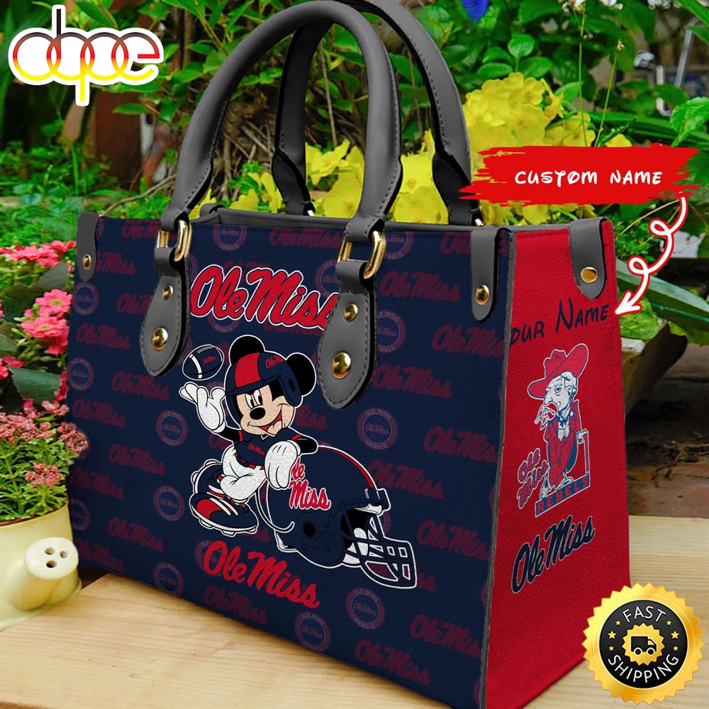 Sportswearmerch Ole Miss Rebels NCAA Mickey Leather Bag For Fan