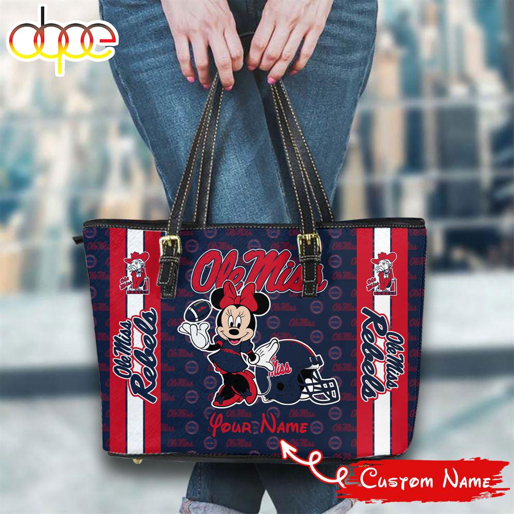 Sportswearmerch Ole Miss Rebels NCAA Minnie Women Leather Tote Bag For Fan