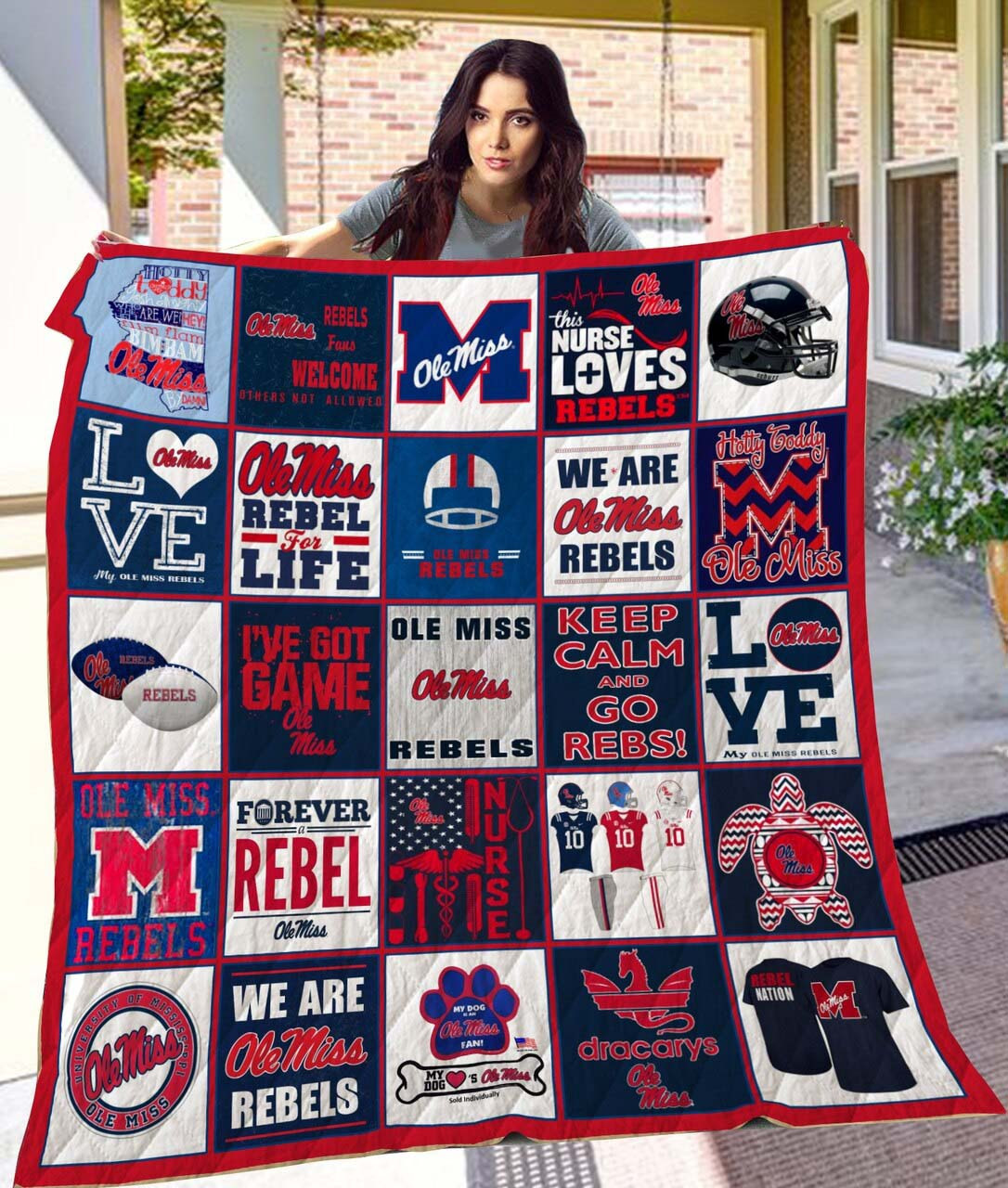 Sportswearmerch Ole Miss Rebels NCAA Quilt Blanket For Fan