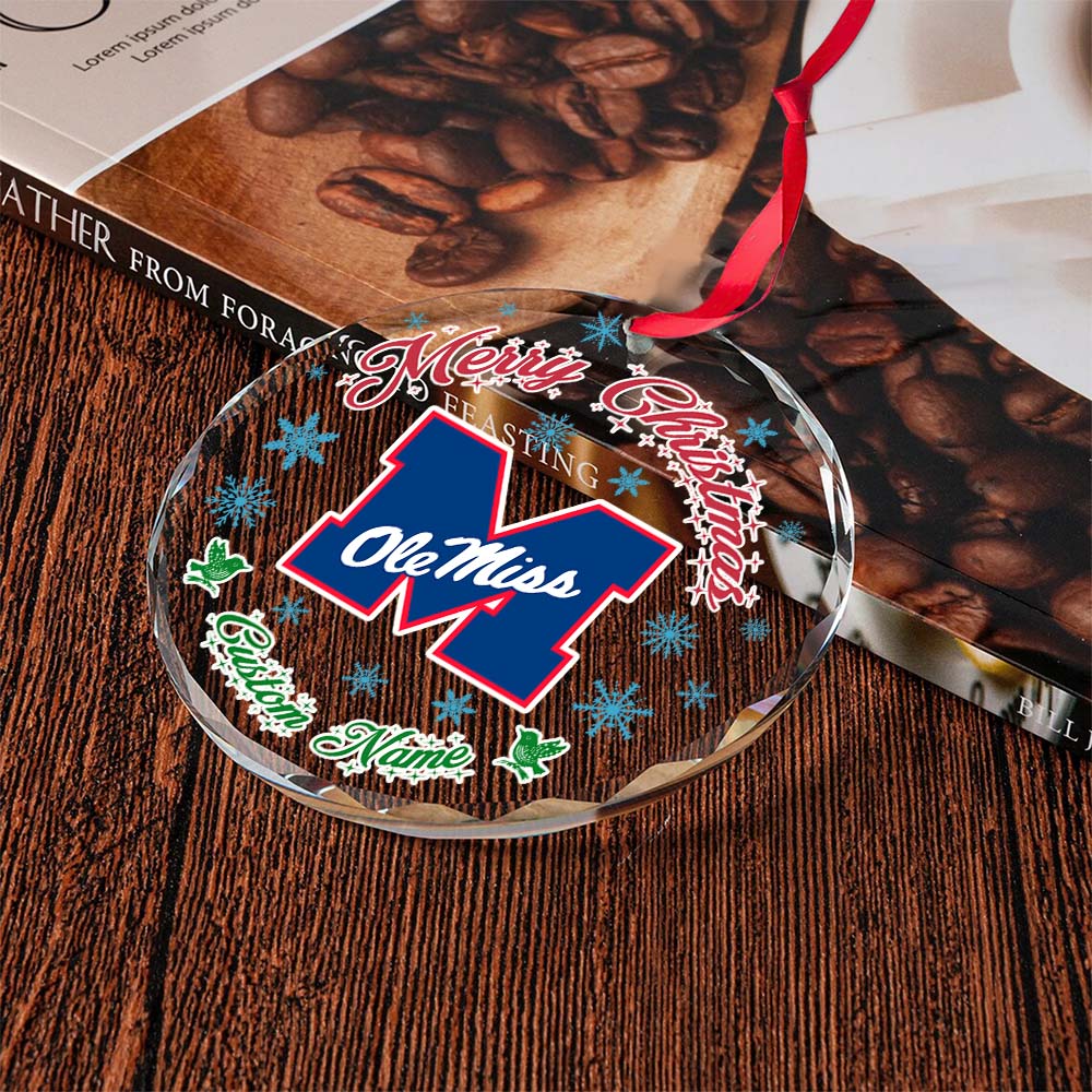 Sportswearmerch Ole Miss Rebels NCAA x Christmas Glass Ornament Gift For Fans