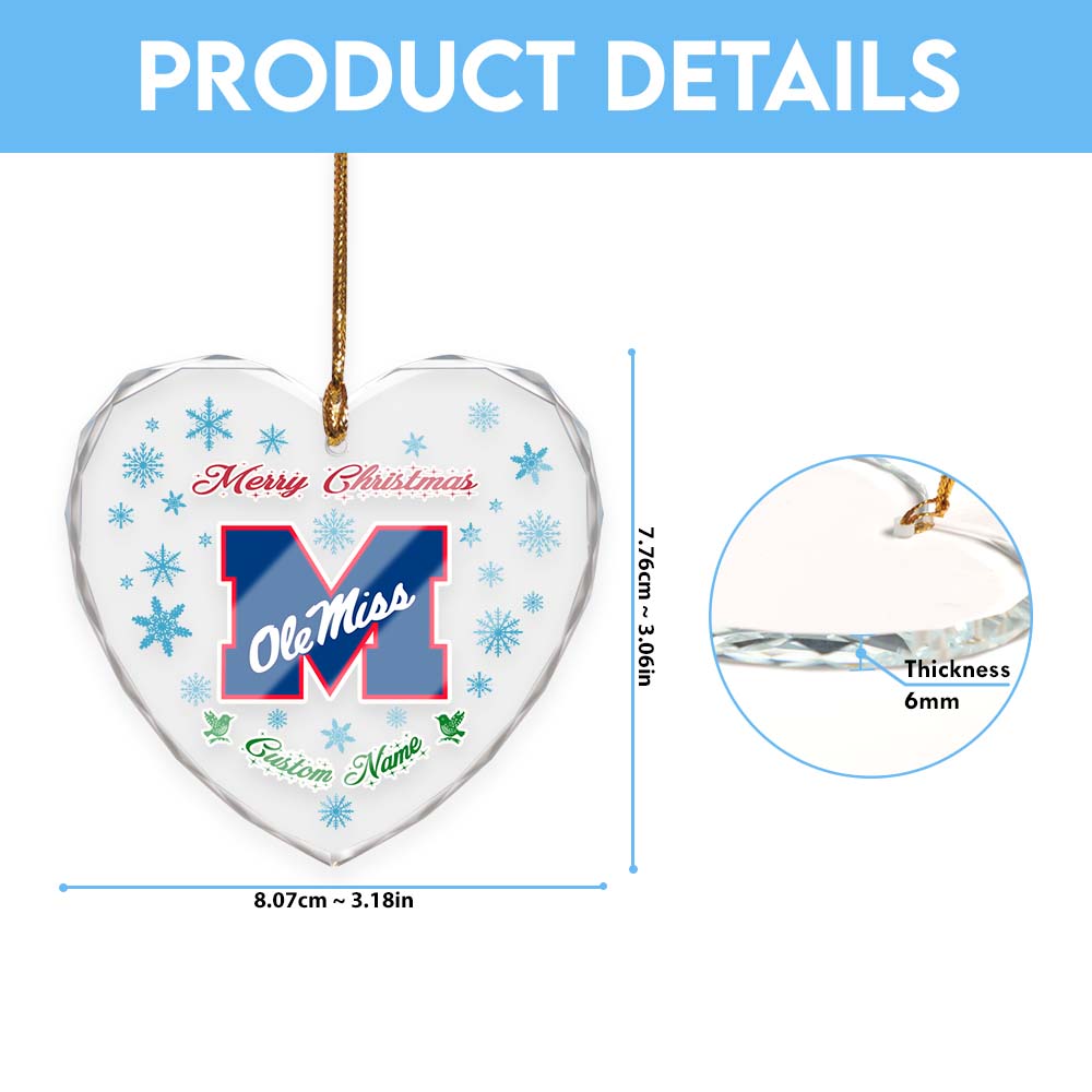 Sportswearmerch Ole Miss Rebels NCAA x Christmas Glass Ornament Gift For Fans