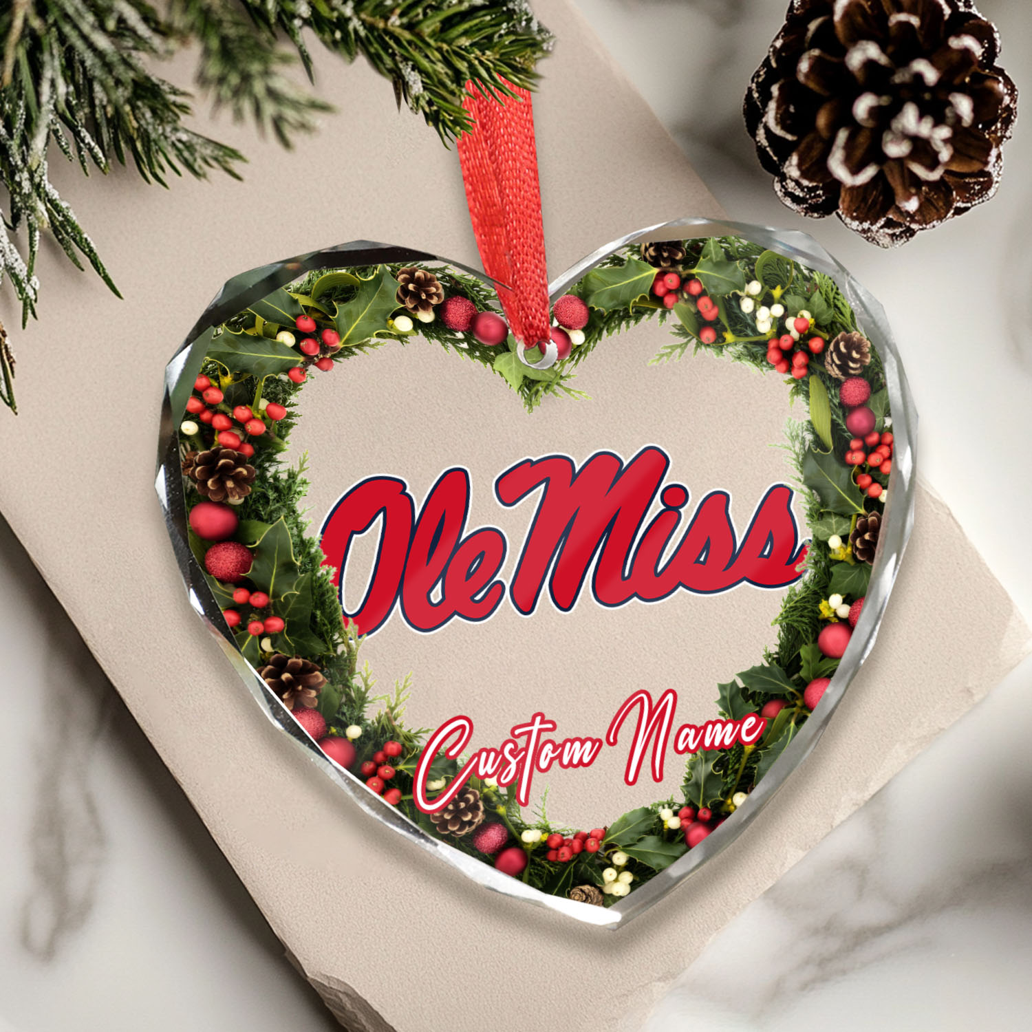 Sportswearmerch Ole Miss Rebels NCAA x Christmas Glass Ornament Gift For Fans