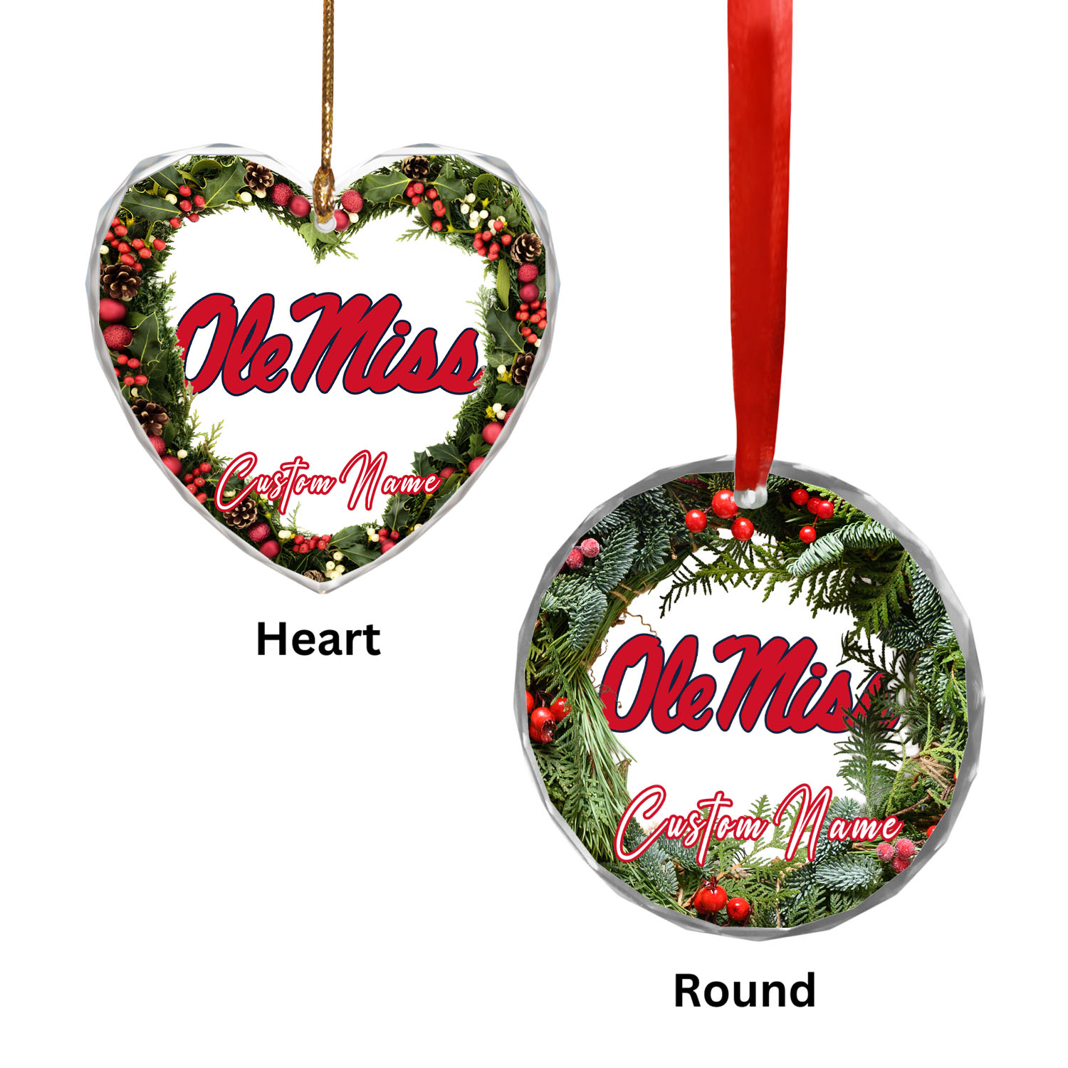 Sportswearmerch Ole Miss Rebels NCAA x Christmas Glass Ornament Gift For Fans