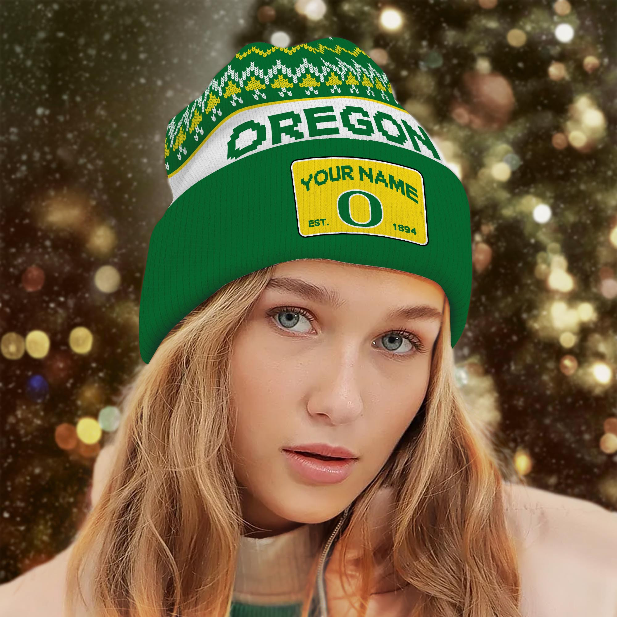Sportswearmerch Oregon Ducks NCAA Christmas Beanie Hat For Fan