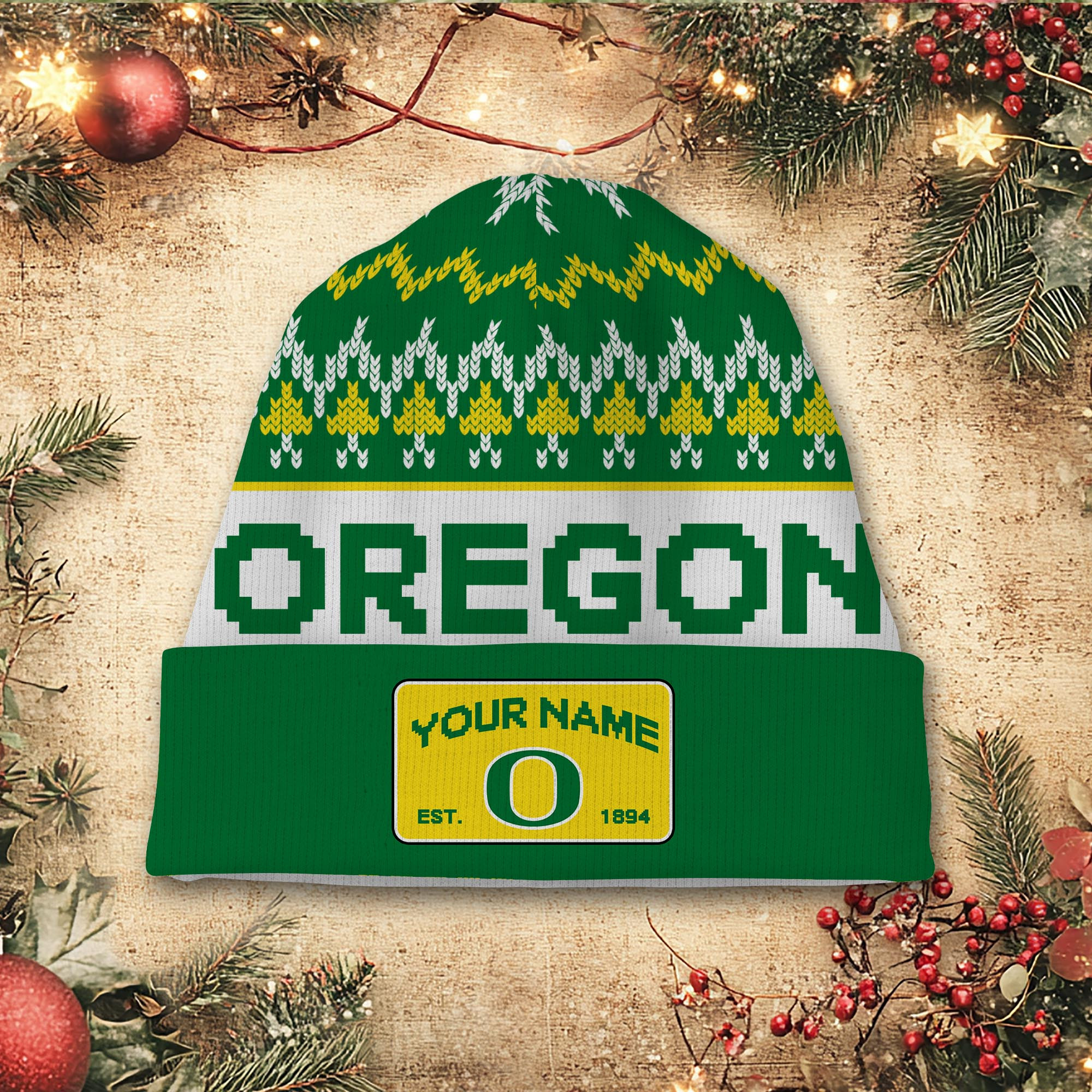 Sportswearmerch Oregon Ducks NCAA Christmas Beanie Hat For Fan