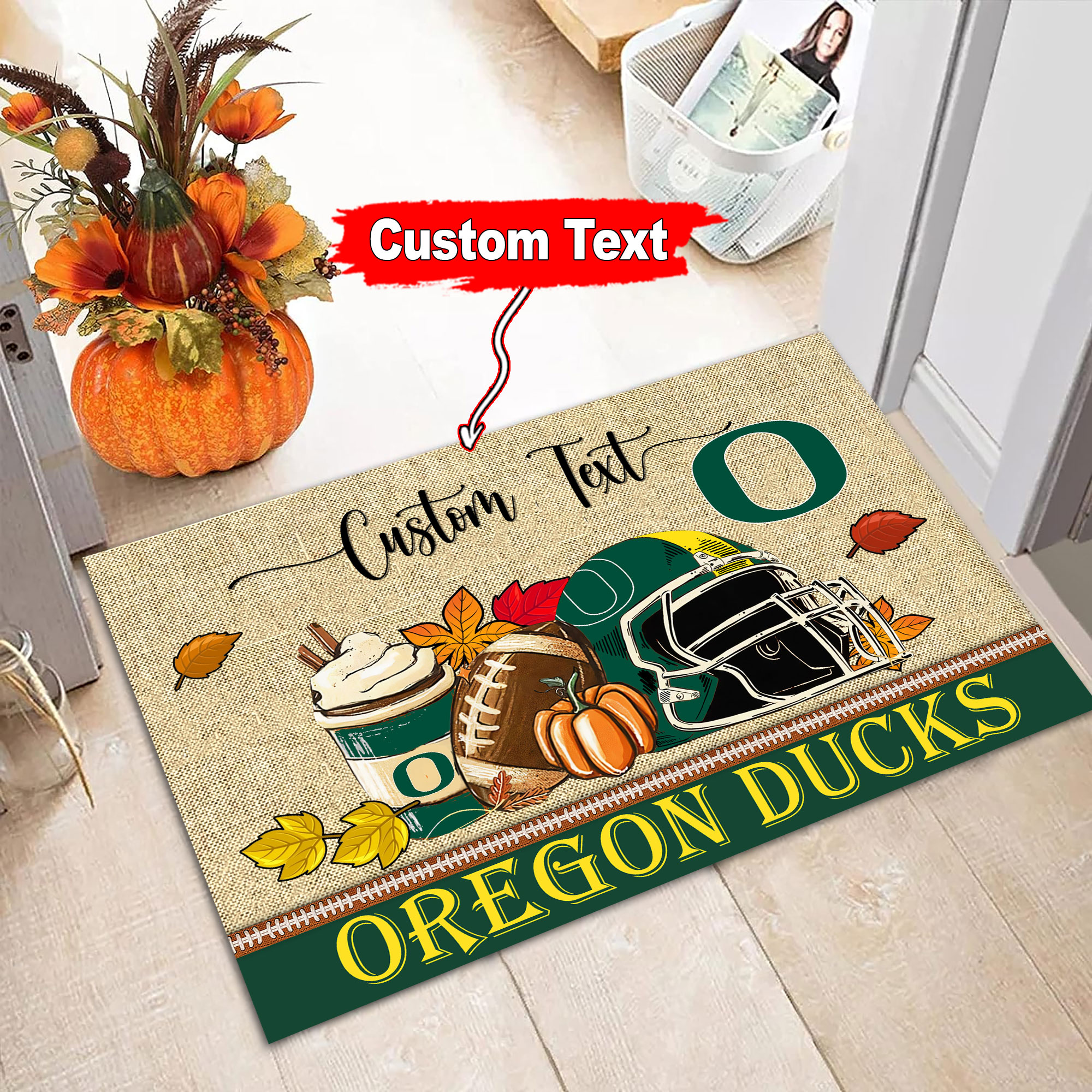 Sportswearmerch Oregon Ducks NCAA Fall Football Custom Doormat For Fan