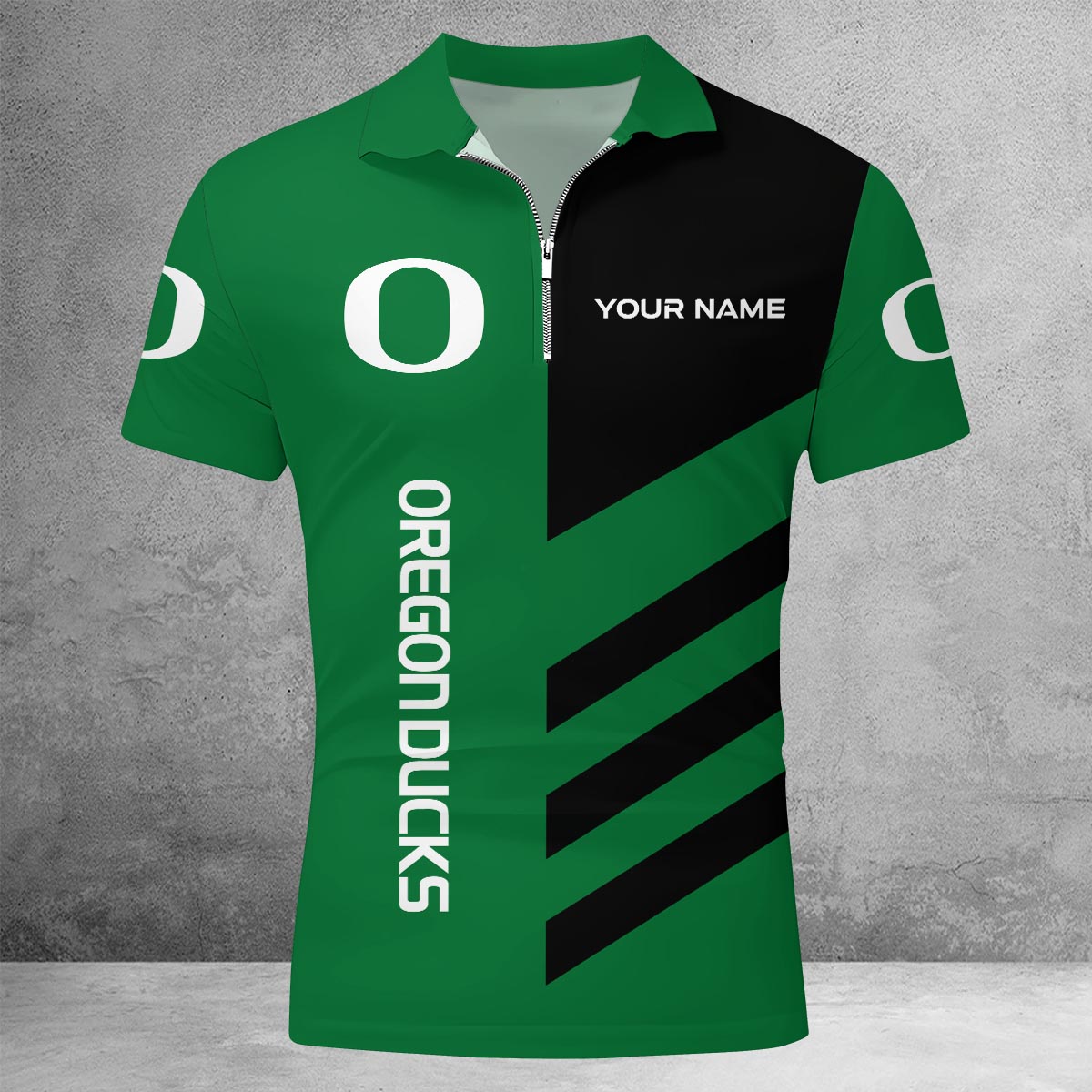 Sportswearmerch Oregon Ducks NCAA Lapel Zip Polo Shirt For Fan