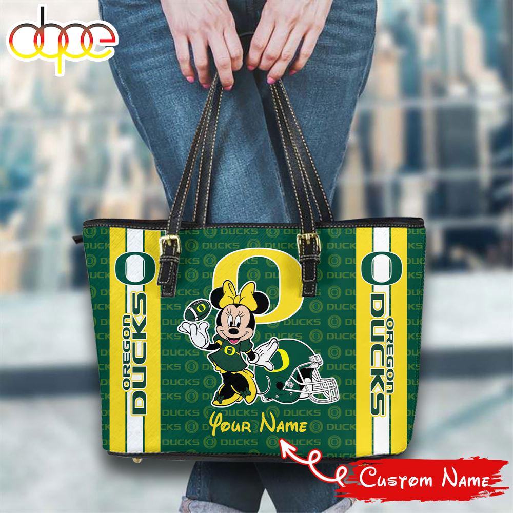 Sportswearmerch Oregon Ducks NCAA Minnie Women Leather Tote Bag For Fan