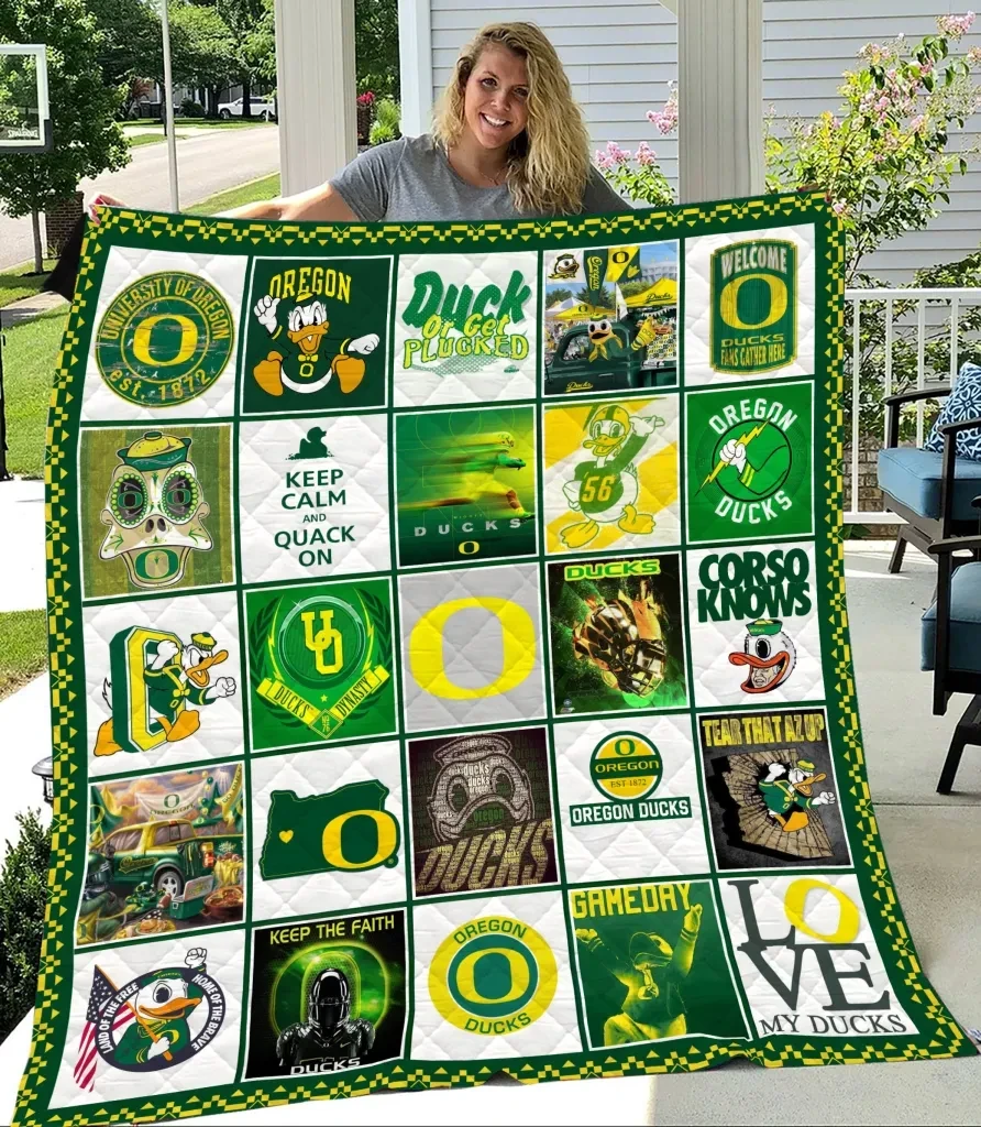 Sportswearmerch Oregon Ducks NCAA Quilt Blanket For Fan