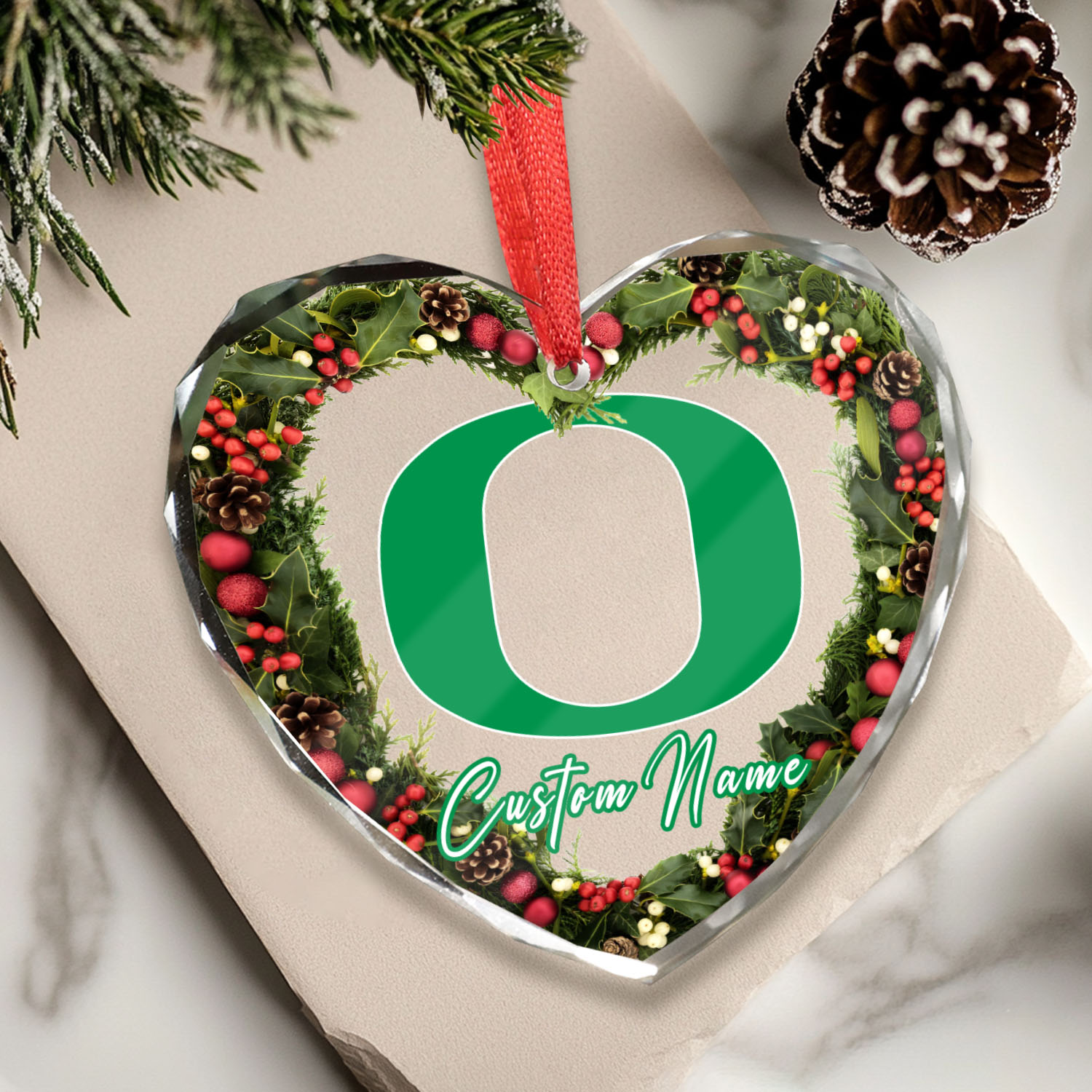 Sportswearmerch Oregon Ducks NCAA x Christmas Glass Ornament Gift For Fans