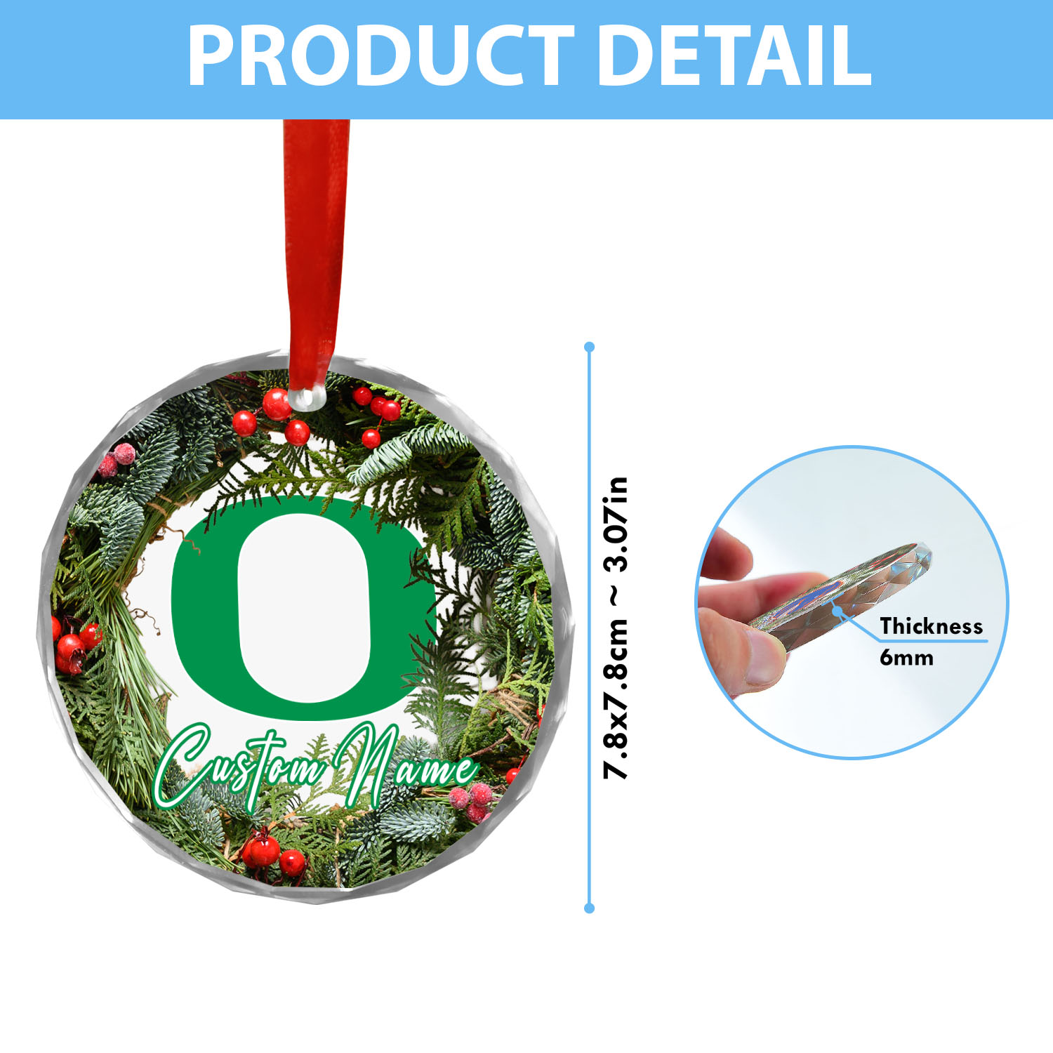 Sportswearmerch Oregon Ducks NCAA x Christmas Glass Ornament Gift For Fans