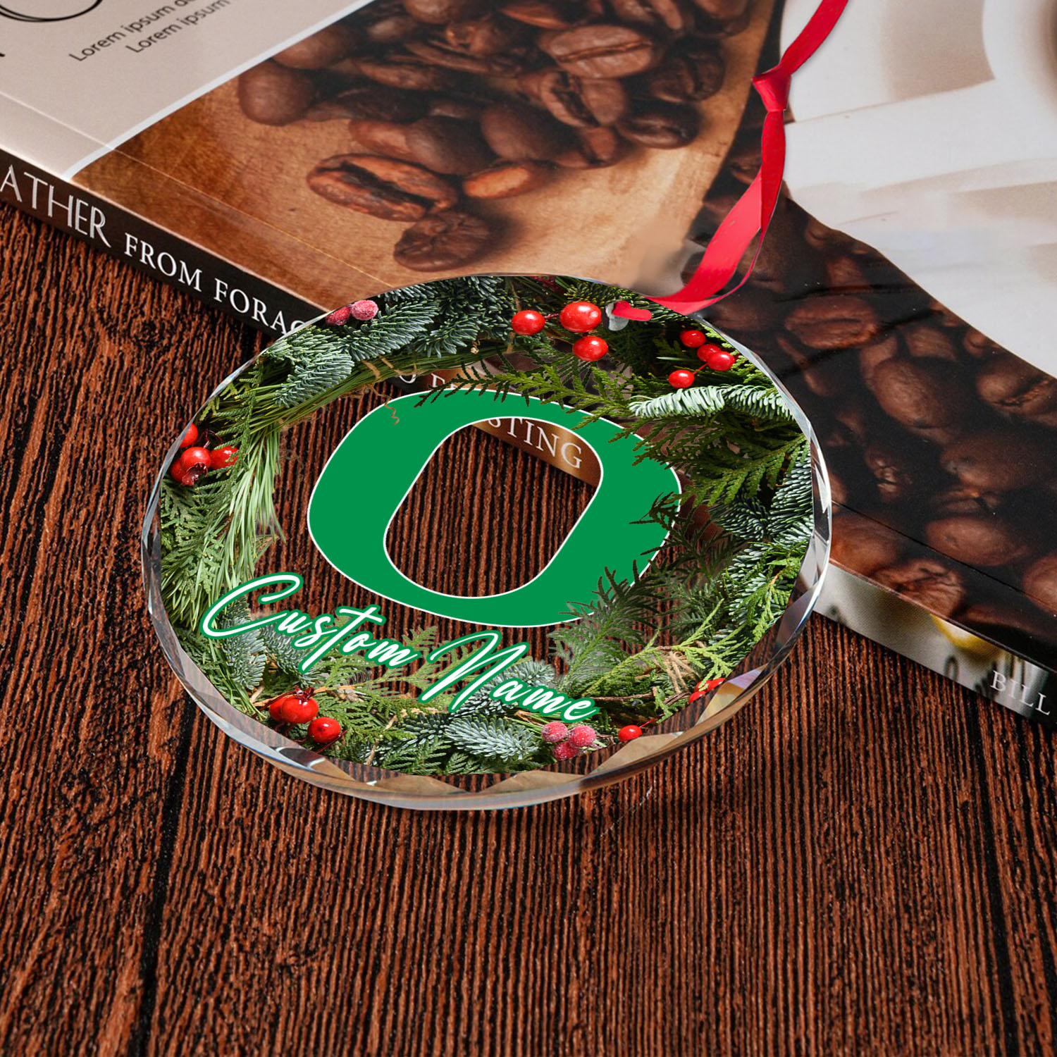 Sportswearmerch Oregon Ducks NCAA x Christmas Glass Ornament Gift For Fans