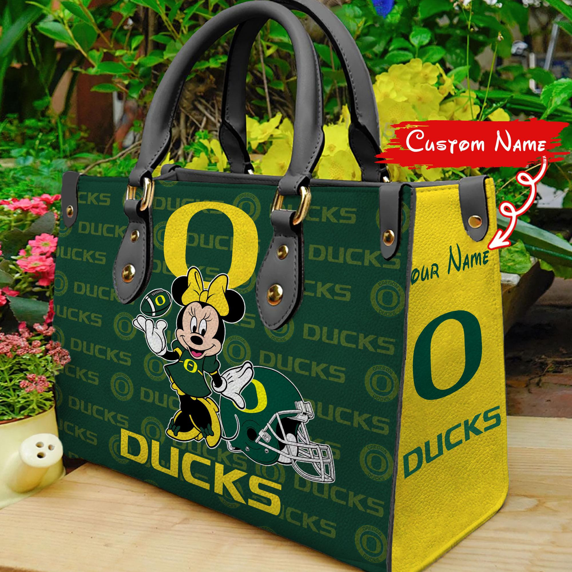 Sportswearmerch Oregon Ducks NCAA x Minnie Women Leather Handbag For Fan