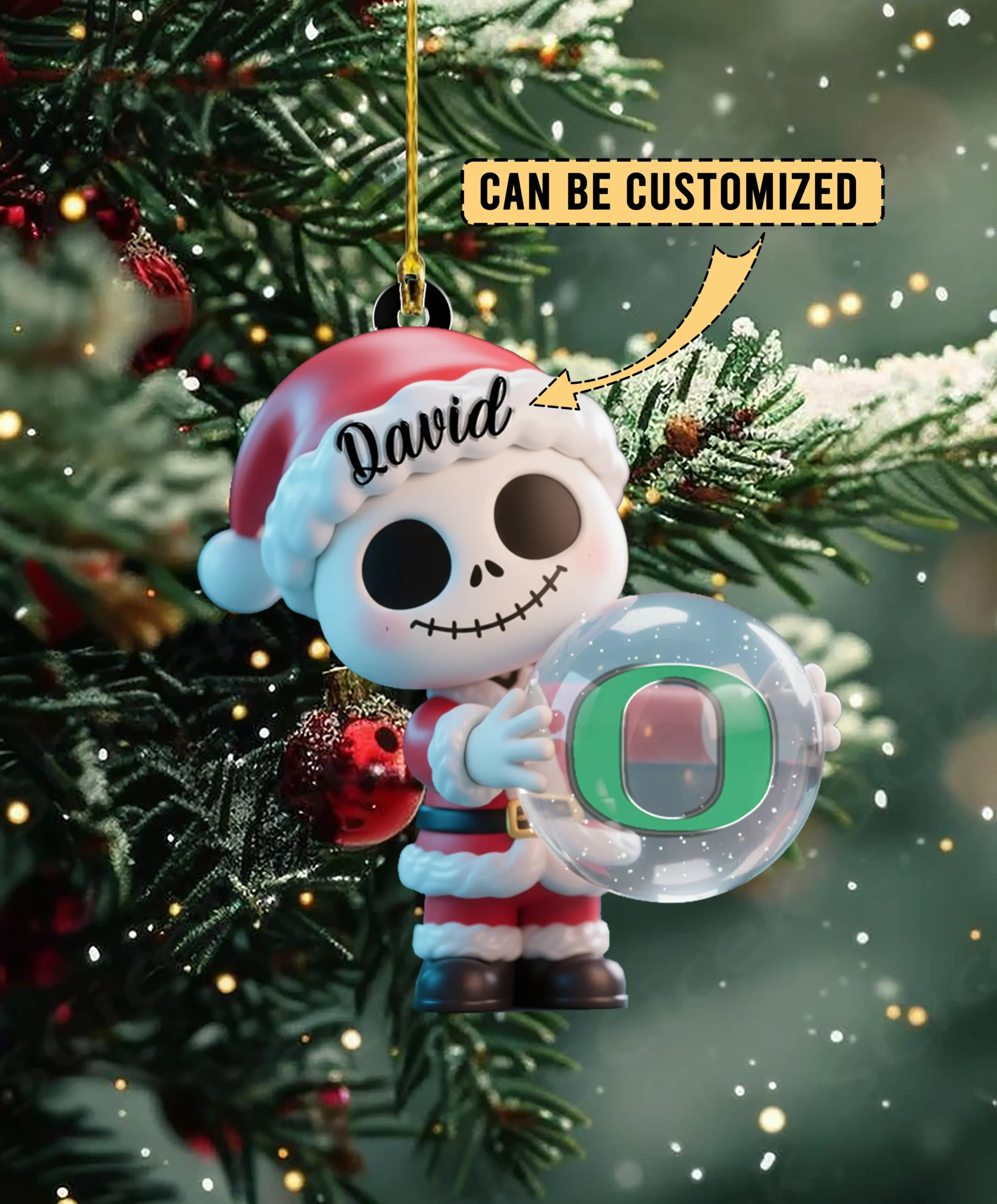 Sportswearmerch Oregon Ducks NCAA x The Nightmare Before Christmas Acrylic Ornament Gift For Fans
