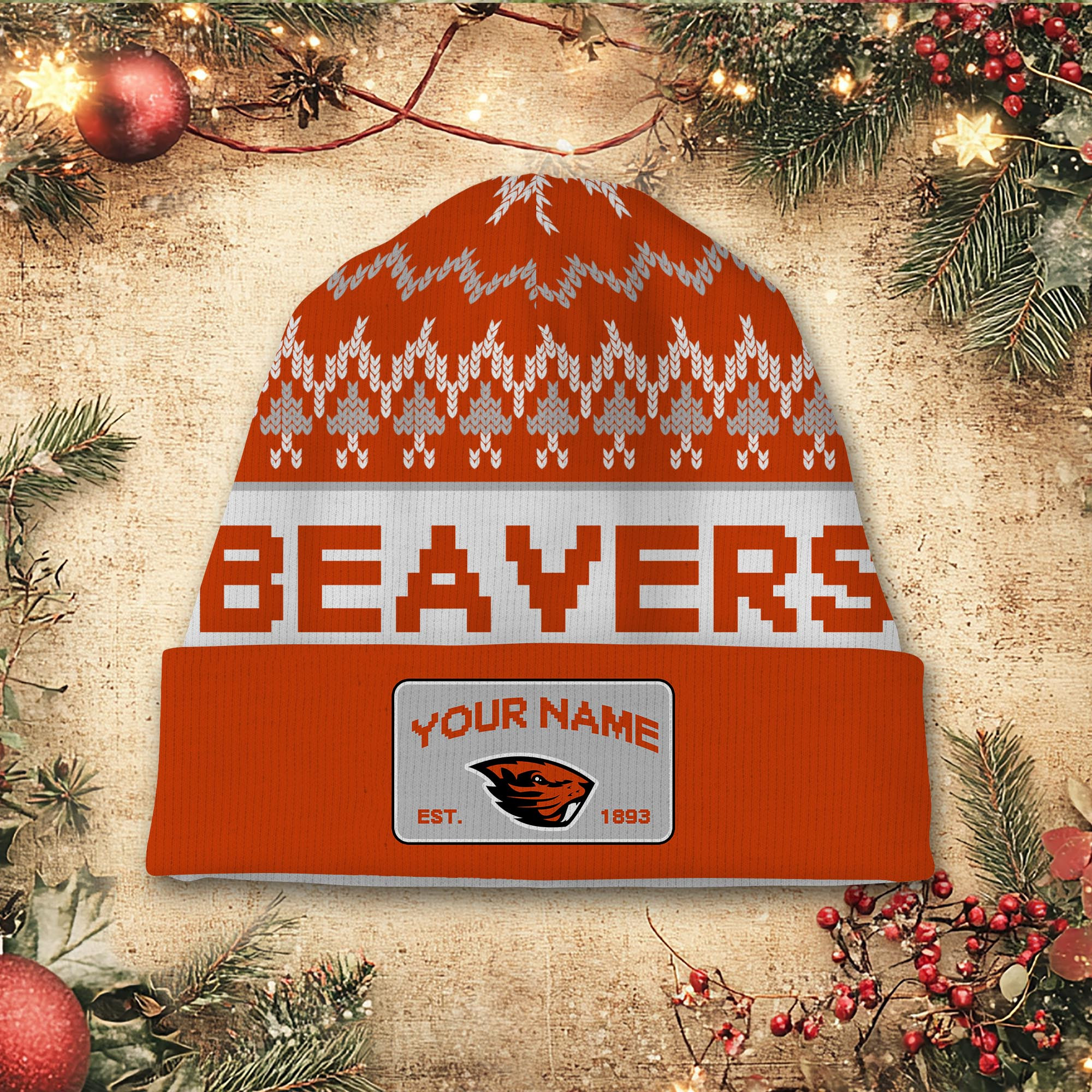 Sportswearmerch Oregon State Beavers NCAA Christmas Beanie Hat For Fan
