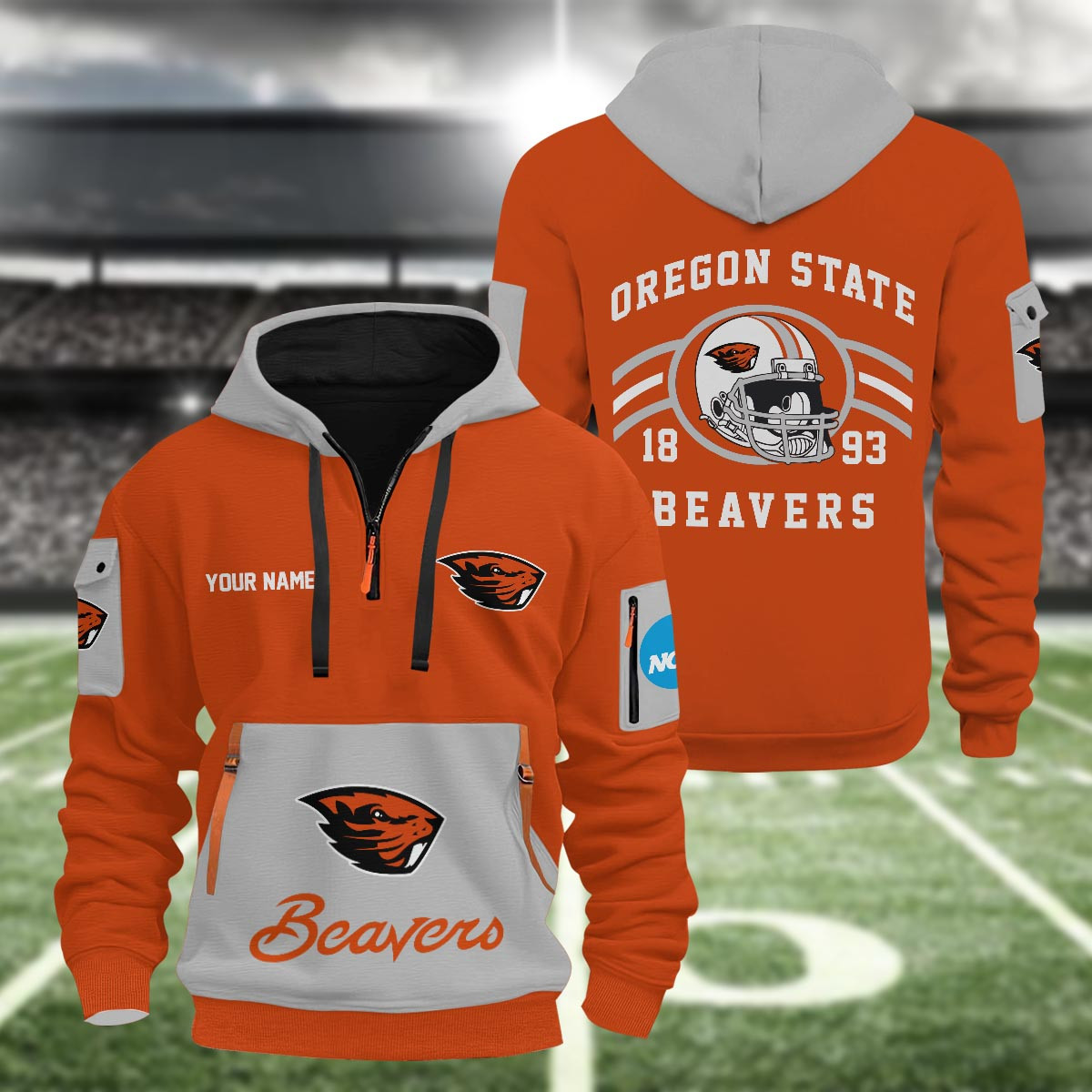 Sportswearmerch Oregon State Beavers NCAA Half Zip Hoodie Personalized For Fan