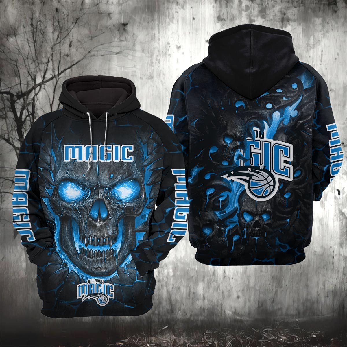 Sportswearmerch Orlando Magic NBA Lava Skull Hoodie For Fan