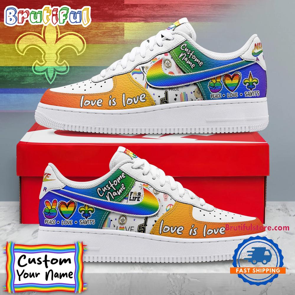 Sportswearmerch Orleans Saints NFL Pride Peace Love Saints Custom Air Low-Top Shoes For Men And Women
