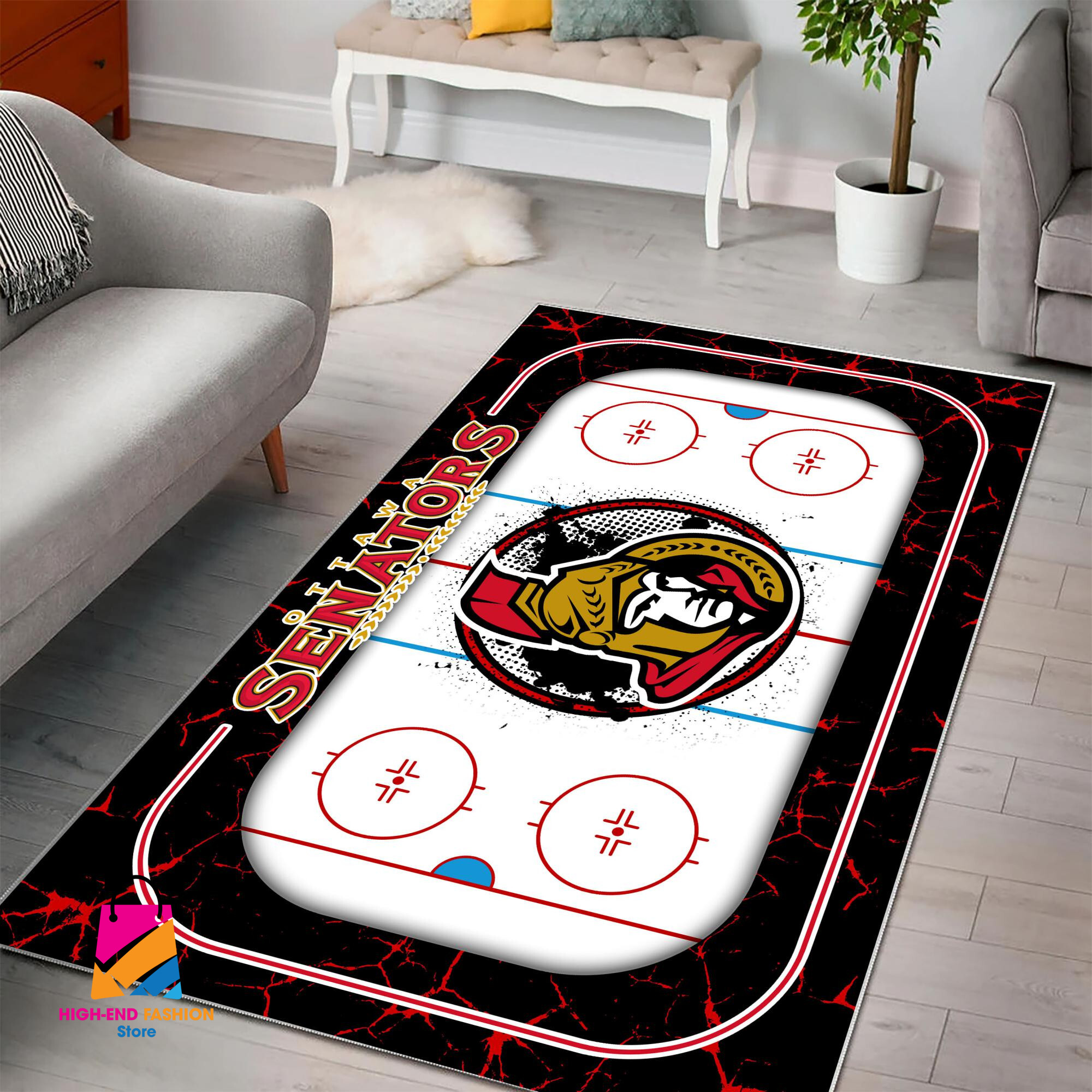 Sportswearmerch Ottawa Senators NHL Area Rug For Fan