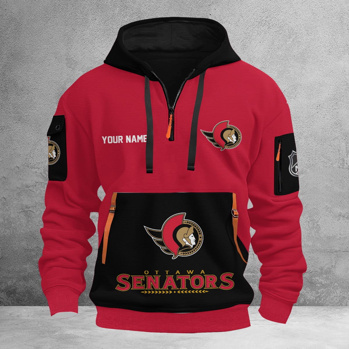 Sportswearmerch Ottawa Senators NHL Half Zip Hoodie Personalized For Fan