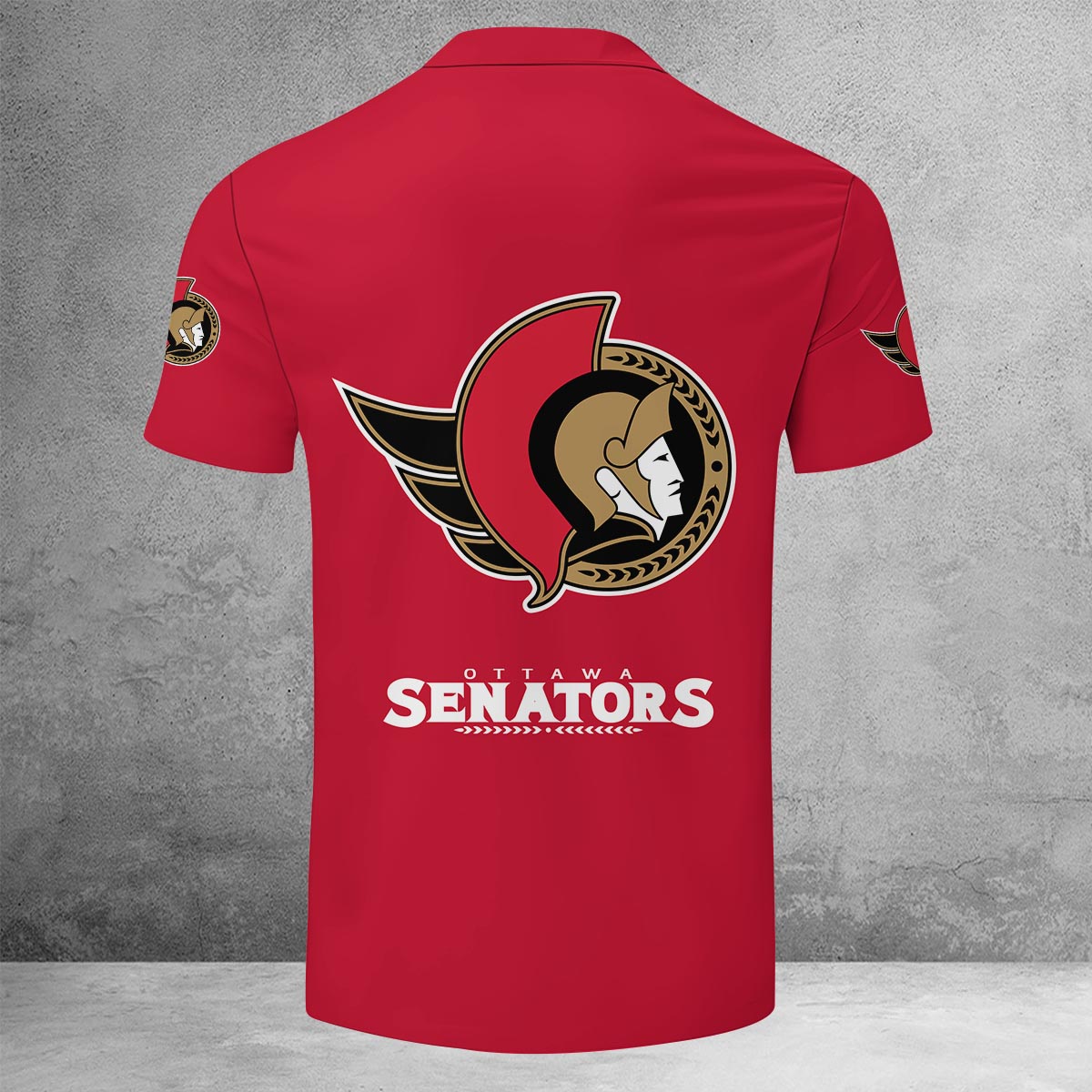 Sportswearmerch Ottawa Senators NHL Lapel Zip Polo Shirt For Fan