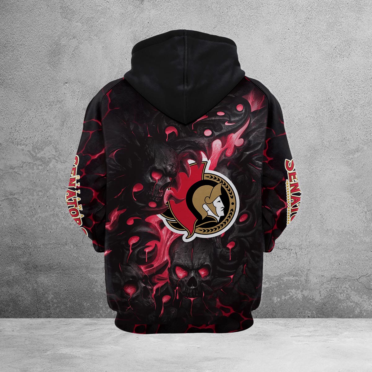 Sportswearmerch Ottawa Senators NHL Lava Skull Hoodie For Fan