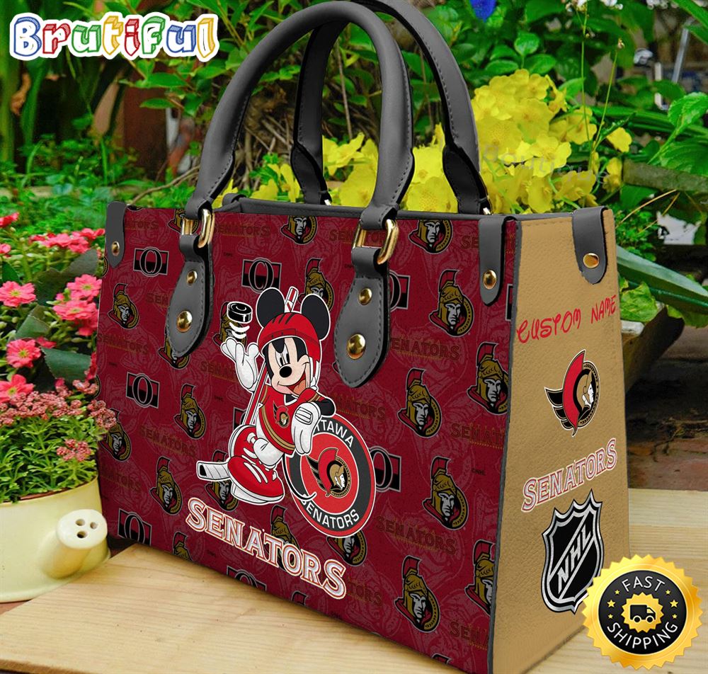 Sportswearmerch Ottawa Senators NHL x Mickey Leather Handbag For Fan