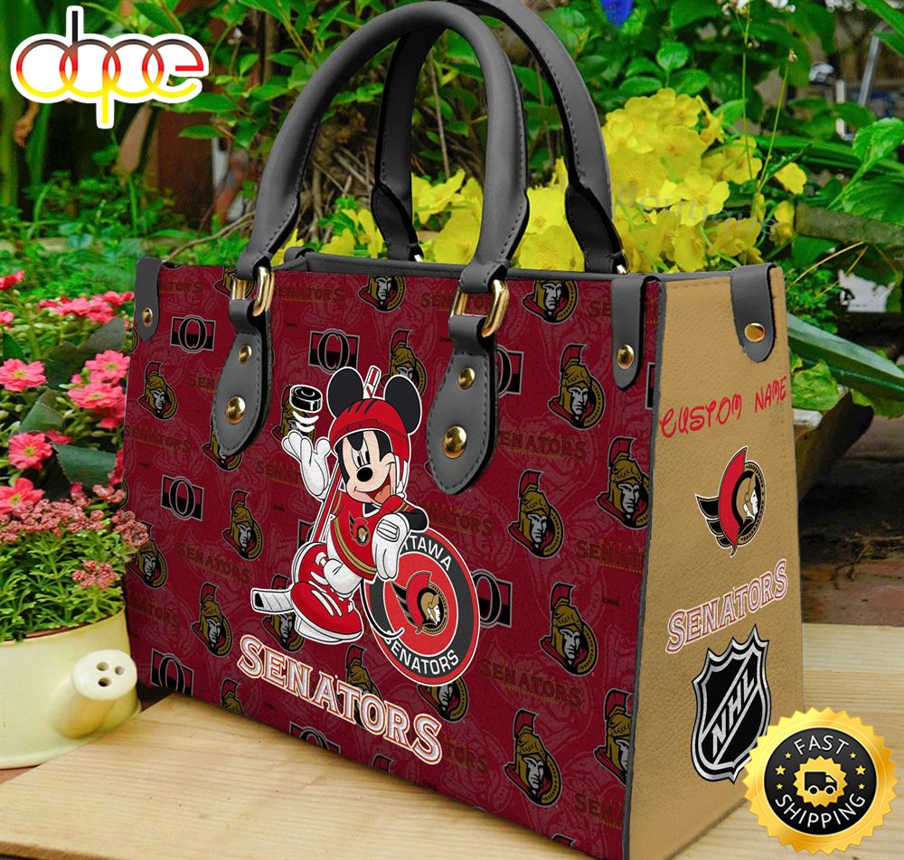 Sportswearmerch Ottawa Senators NHL x Mickey Women Leather Hand Bag For Fan