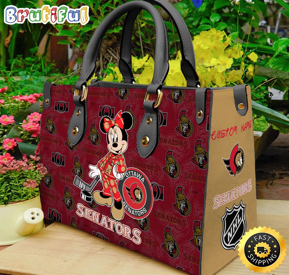 Sportswearmerch Ottawa Senators NHL x Minnie Leather Handbag For Fan
