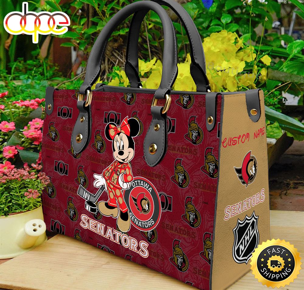 Sportswearmerch Ottawa Senators NHL x Minnie Women Leather Hand Bag For Fan