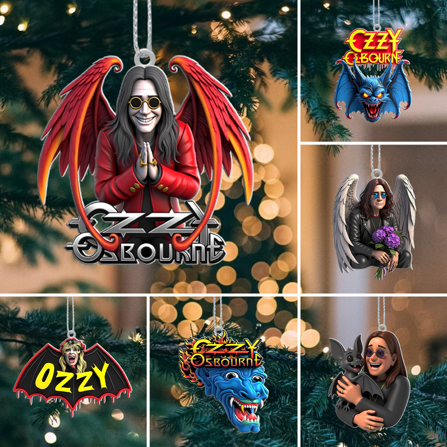 Sportswearmerch Ozzy Osbourne x Christmas Acrylic Ornament Gift For Fan