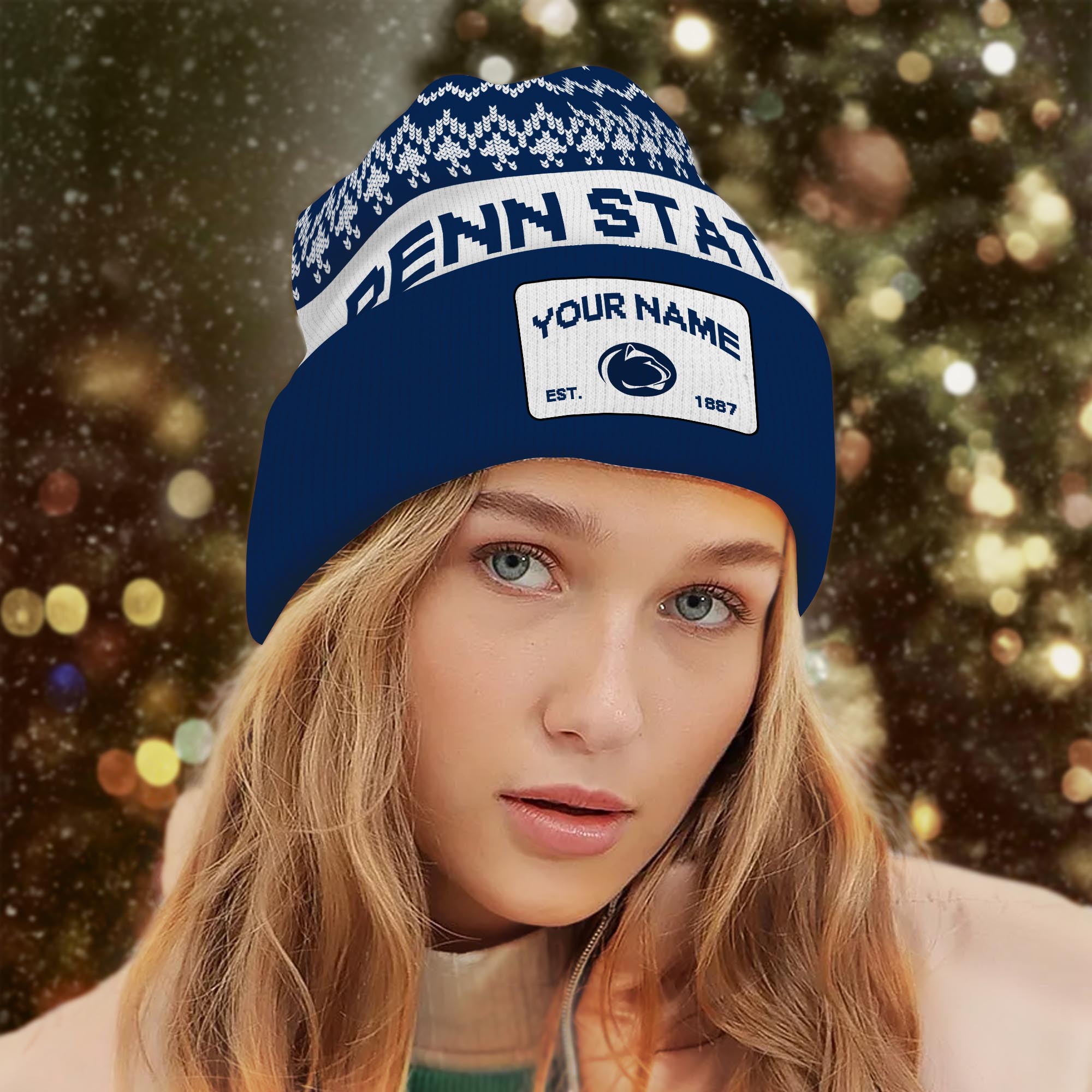 Sportswearmerch Penn State Nittany Lions NCAA Christmas Beanie Hat For Fan