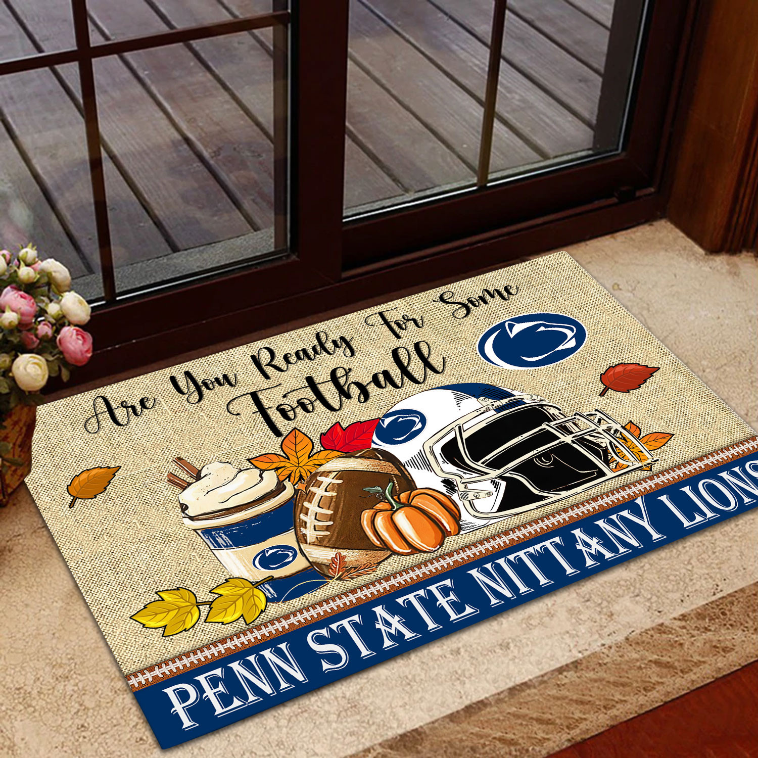 Sportswearmerch Penn State Nittany Lions NCAA Fall Football Custom Doormat For Fan