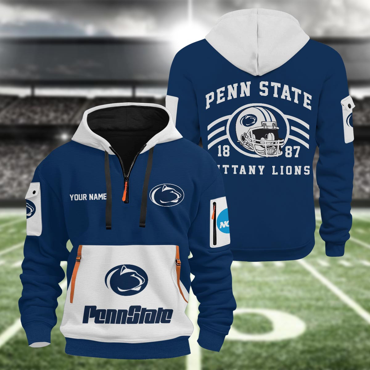 Sportswearmerch Penn State Nittany Lions NCAA Half Zip Hoodie Personalized For Fan