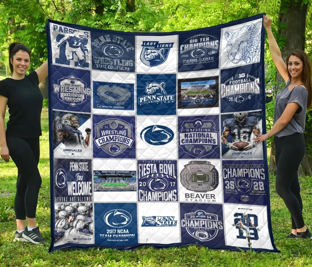 Sportswearmerch Penn State Nittany Lions NCAA Quilt Blanket For Fan