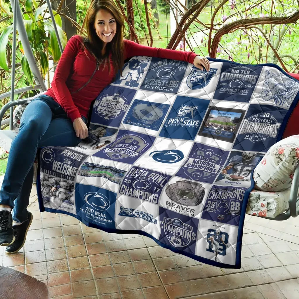 Sportswearmerch Penn State Nittany Lions NCAA Quilt Blanket For Fan