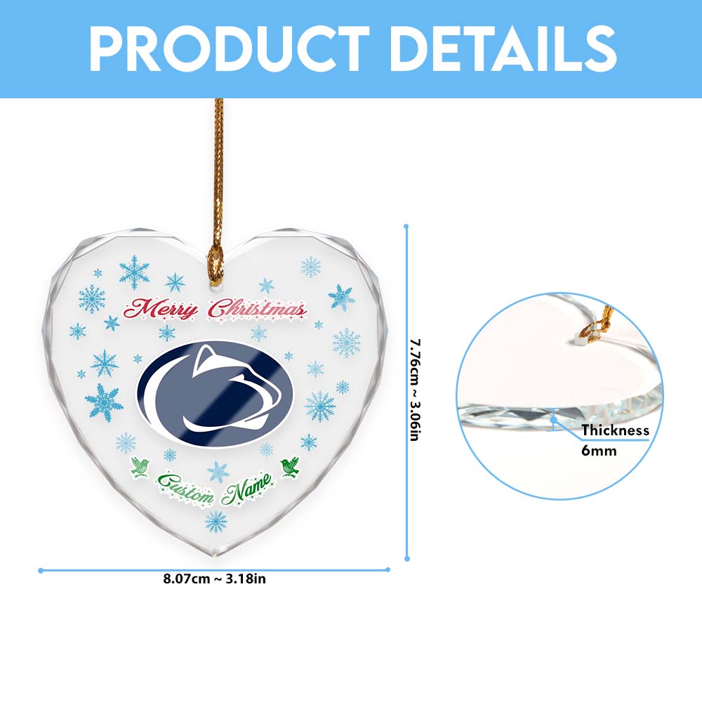 Sportswearmerch Penn State Nittany Lions NCAA x Christmas Glass Ornament Gift For Fans