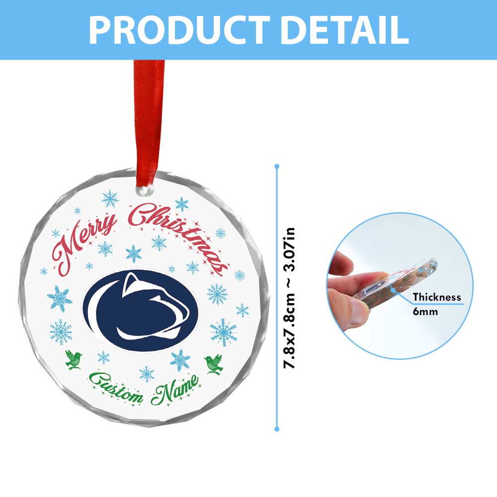 Sportswearmerch Penn State Nittany Lions NCAA x Christmas Glass Ornament Gift For Fans
